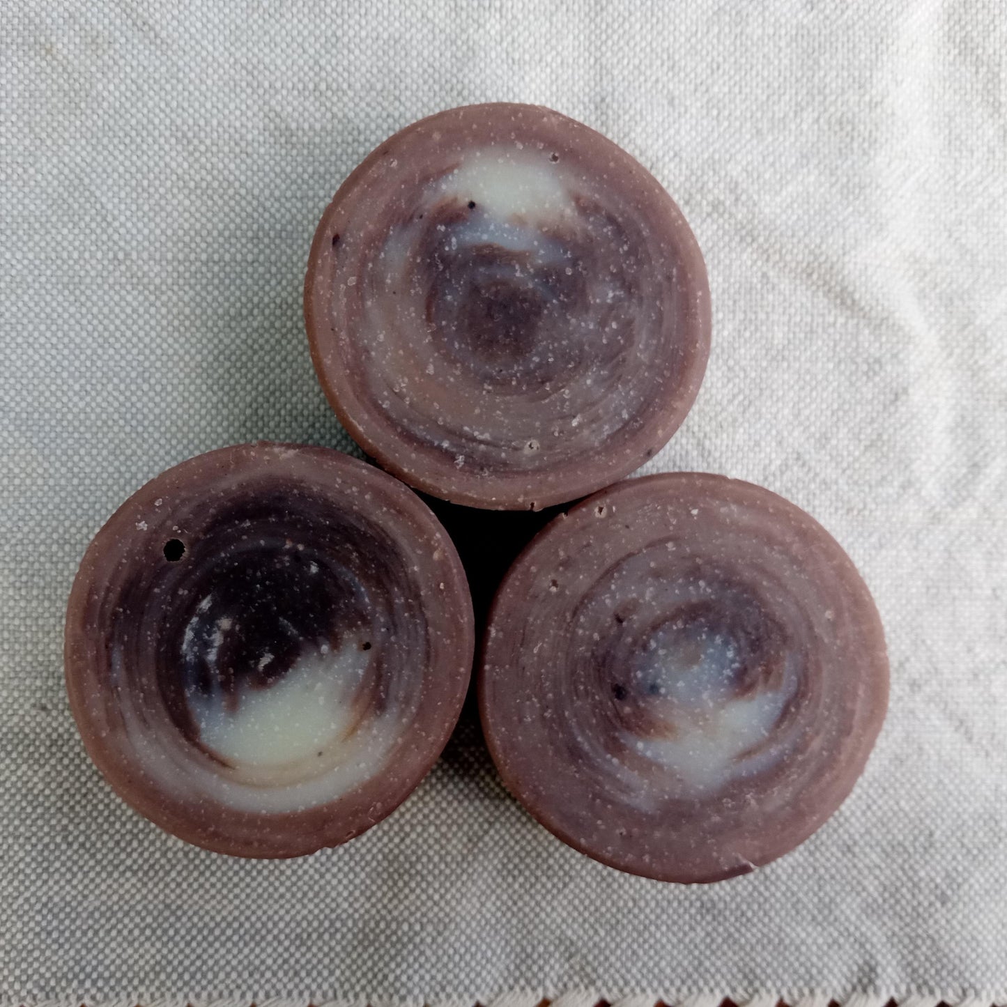 Mint Chocolate Soap Bars - Handcrafted Cold Process Coconut Oil Soap - Peppermint Essential Oil Soap - Round Soap Bars