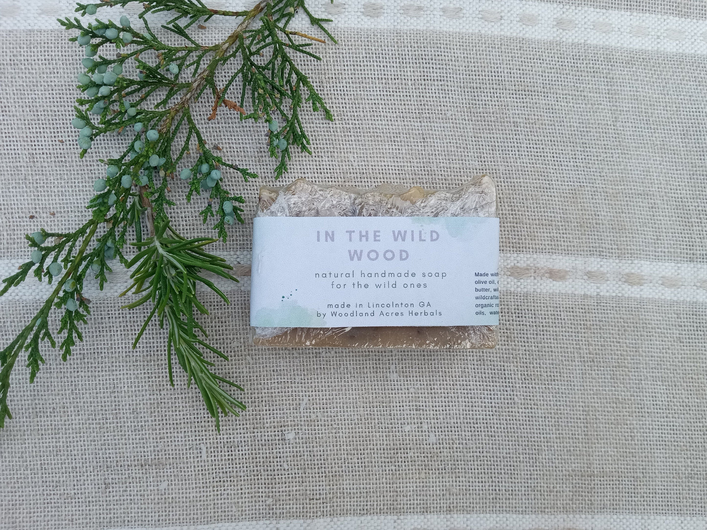 Earth Soak - Pine Soap with Rosemary & Vetiver Essential Oil - Vegan Friendly Shea Butter Soap with Coconut and Olive Oil - Natural Herbal Soap for Guys