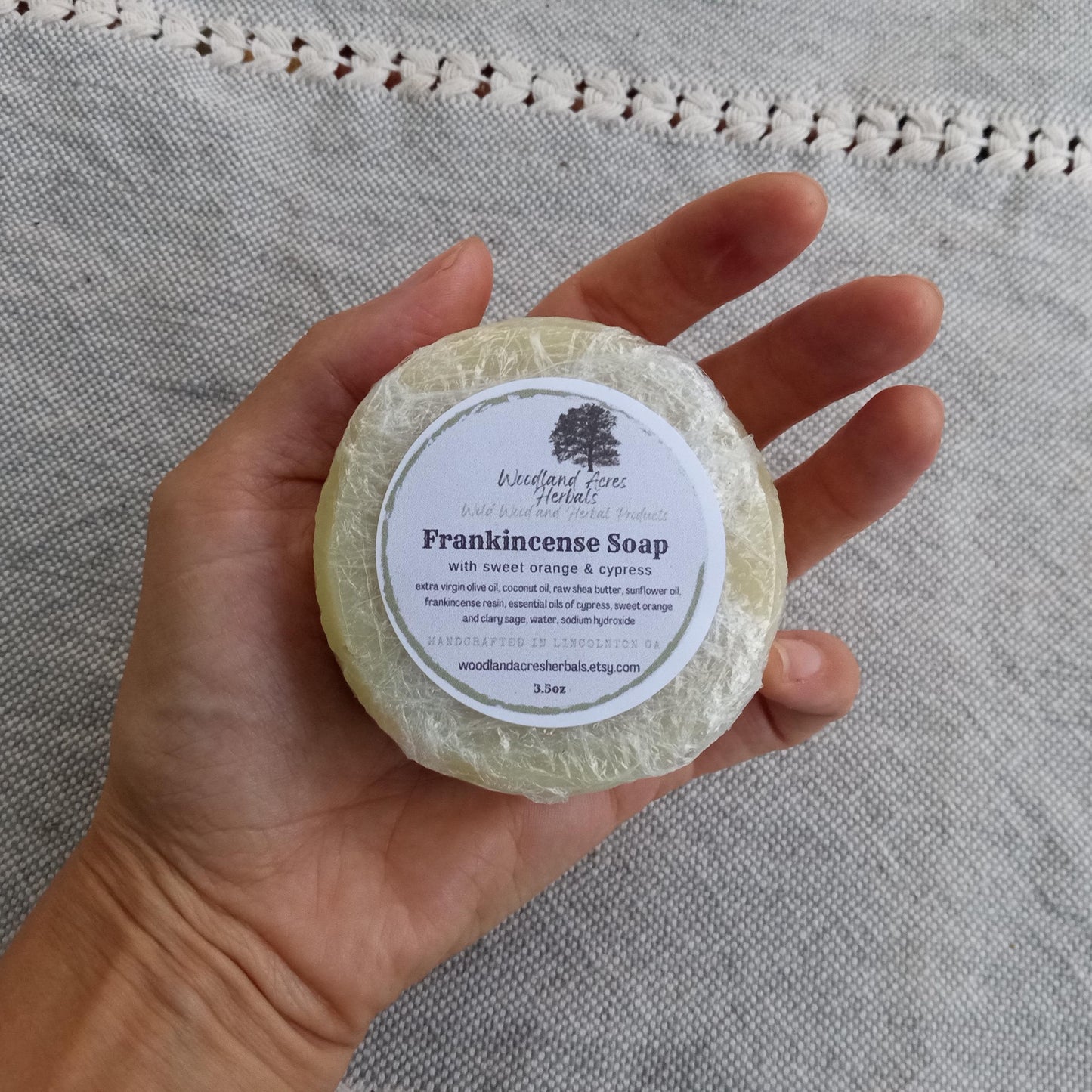 Evergreen Glade - Frankincense Infused Olive Oil & Shea Butter Soap Scented with Cypress Essential Oil - Natural Handmade Chemical-Free Bar Soap for Guys