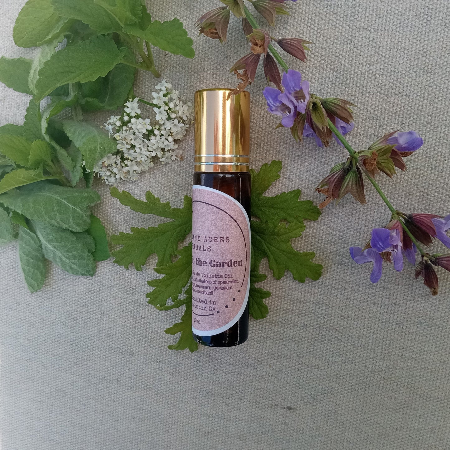 Sunrise in the Garden - Essential Oil Perfume Roller with Spearmint, Geranium & Lemongrass - Herbal Body Oil Roller - Natural Fragrance