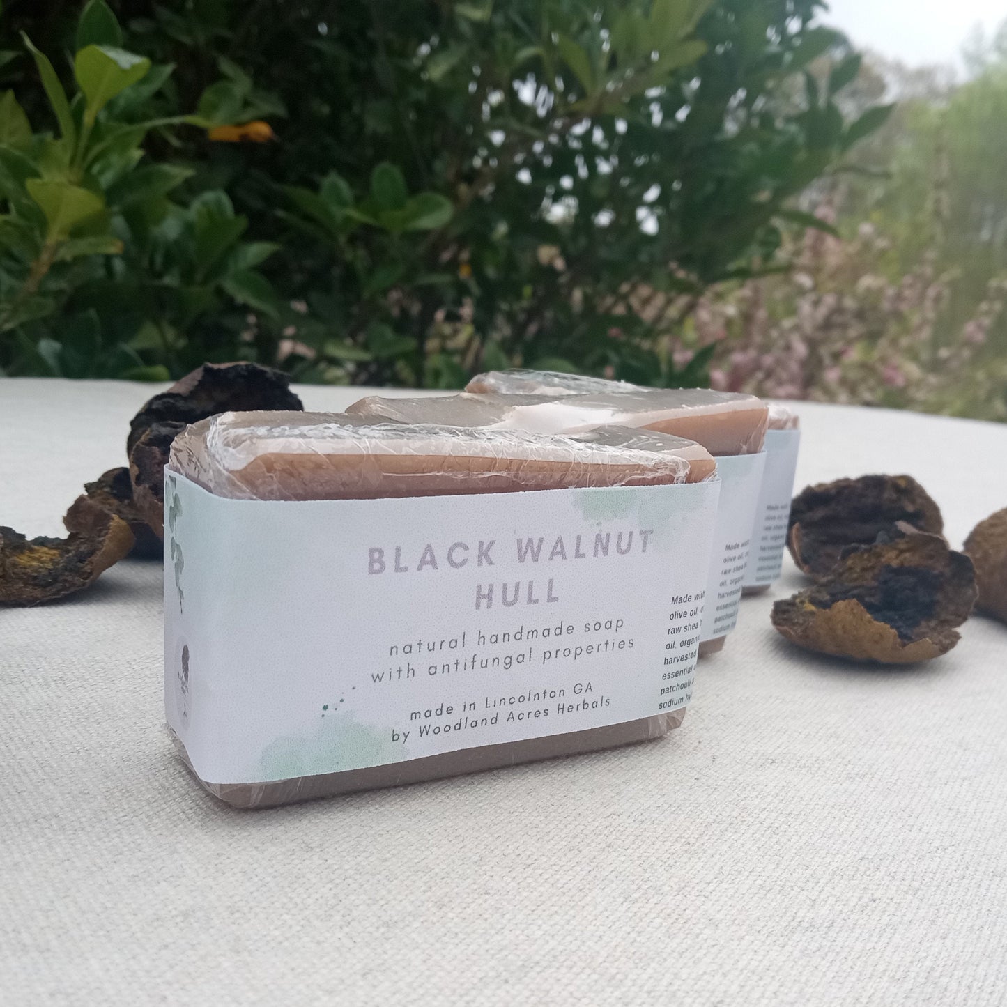 Hiker's Sidebar - Black Walnut Hull Soap with Tea Tree & Neem - Cold Process Herbal Soap for Athletes and Nurses - Natural Vegan Bar Soap with Coconut Oil