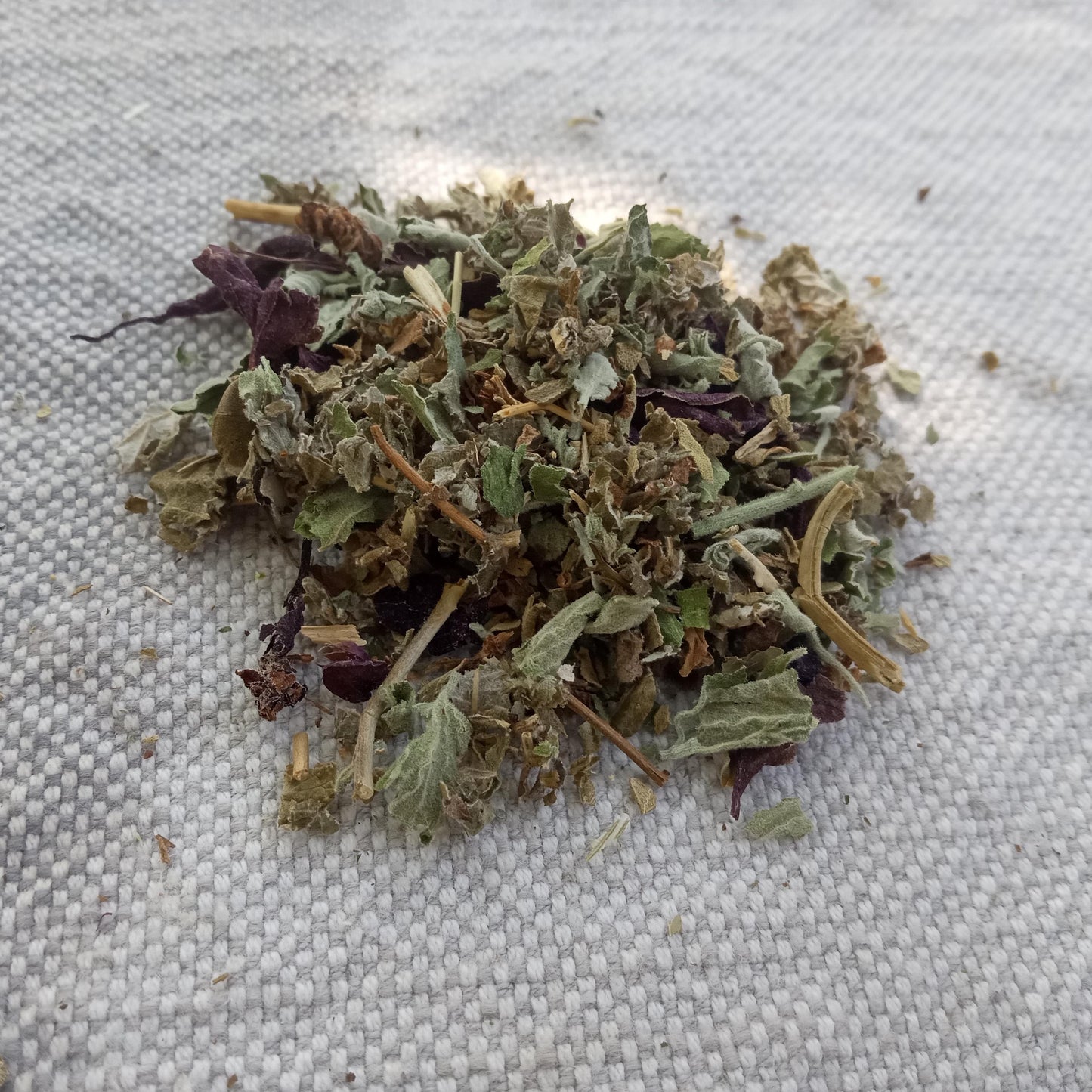 Iron Rich Organic Herbal Tea Blend with Raspberry Leaf, Purple Basil, Catnip & Mullein - Relaxing Loose Leaf Herbs for Infusing