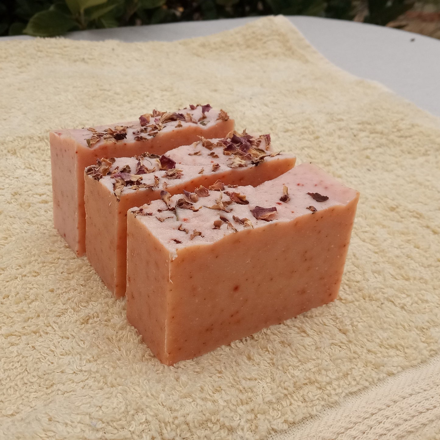 Pool Party Hibiscus Soap with Wild Rose Petals - Handmade Herbal Bar Soap for Face & Body - Natural Tallow Soap with Coconut Oil - Cold Process Soaps
