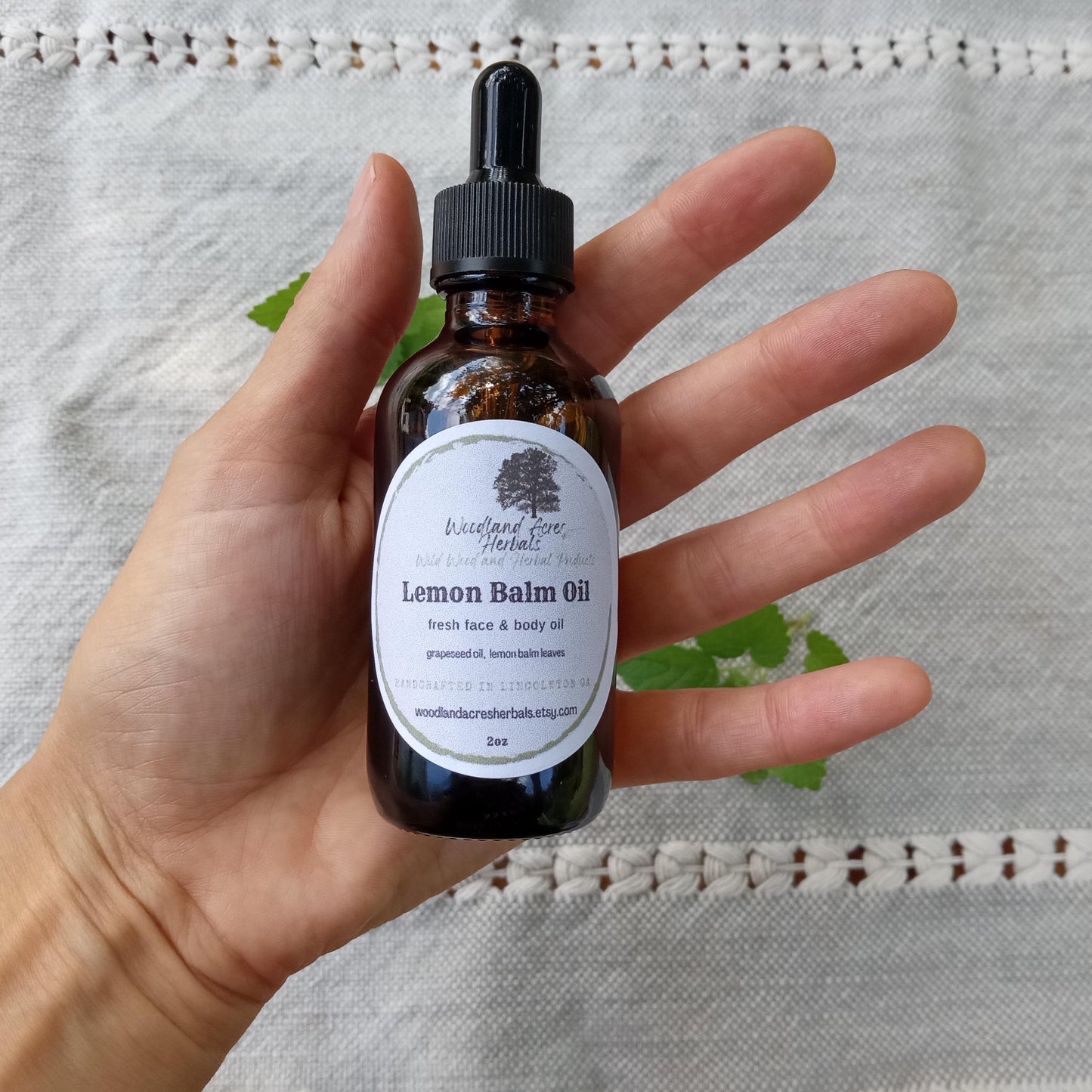 Lemon Balm Infused Grapeseed Oil for Natural Skincare - Calming Herbal Face & Body Oil - 2oz Fragrant Carrier Oil for DIY Perfume