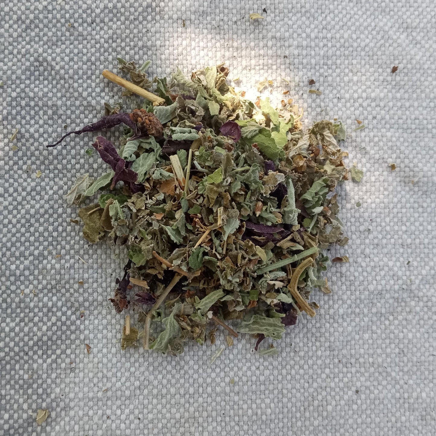 Iron Rich Organic Herbal Tea Blend with Raspberry Leaf, Purple Basil, Catnip & Mullein - Relaxing Loose Leaf Herbs for Infusing