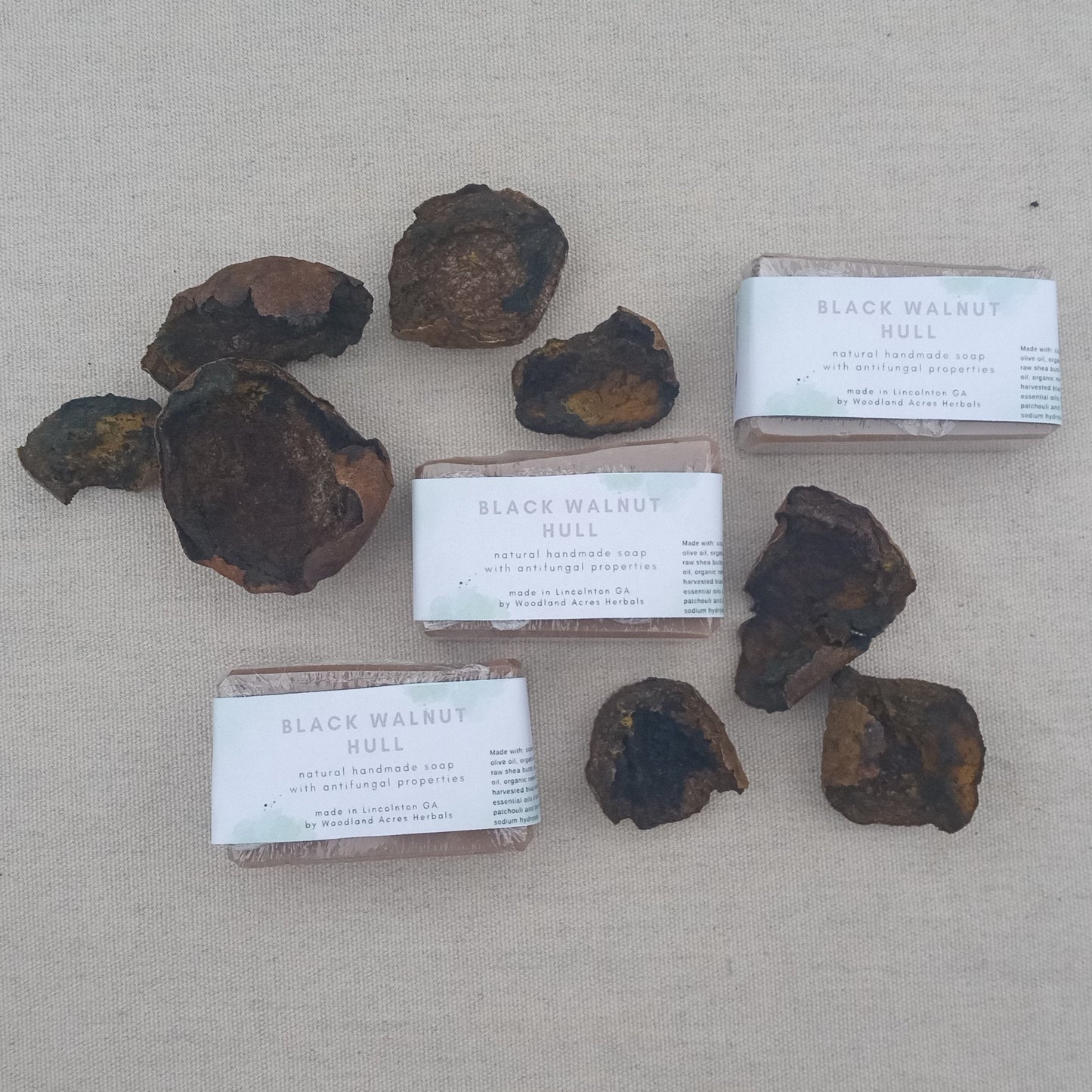 Hiker's Sidebar - Black Walnut Hull Soap with Tea Tree & Neem - Cold Process Herbal Soap for Athletes and Nurses - Natural Vegan Bar Soap with Coconut Oil
