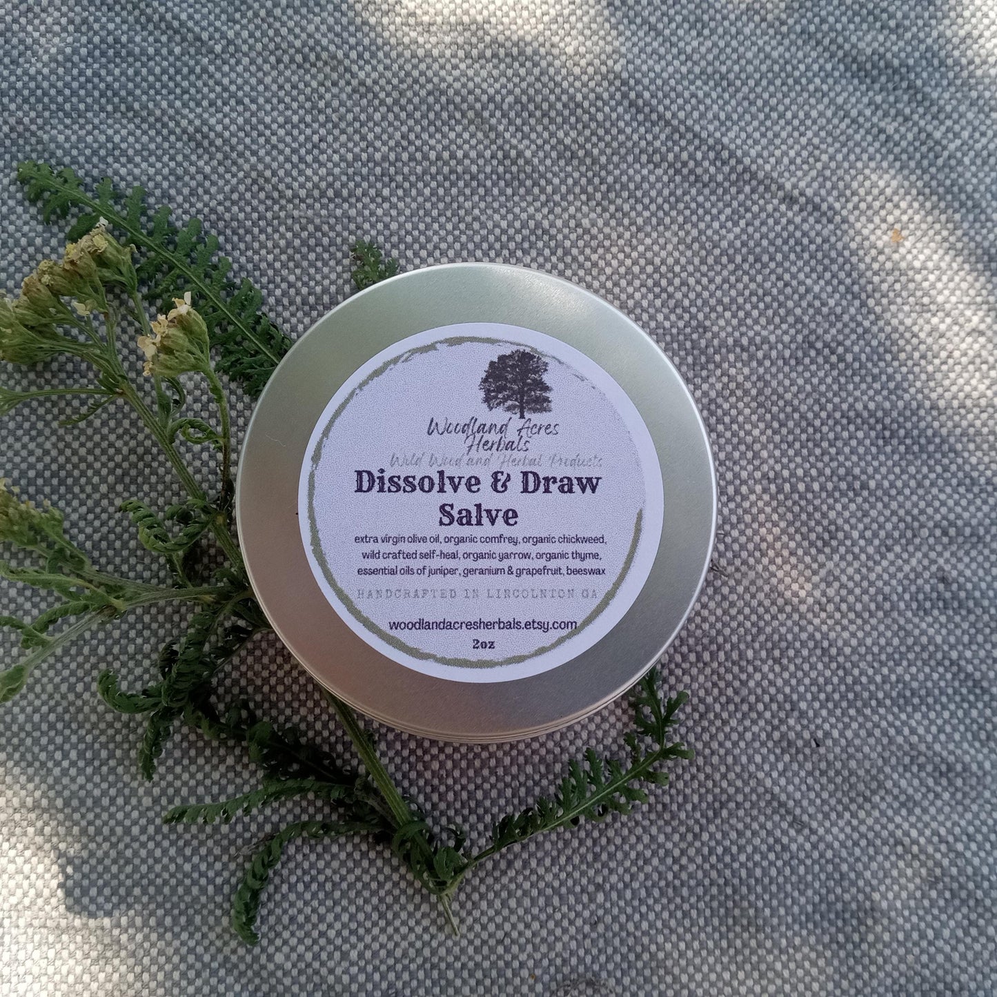 Comfrey Salve with Chickweed, Self-Heal, Yarrow & Thyme - Herbal Draw Salve - Juniper Essential Oil Balm with Geranium and Grapefruit Oil