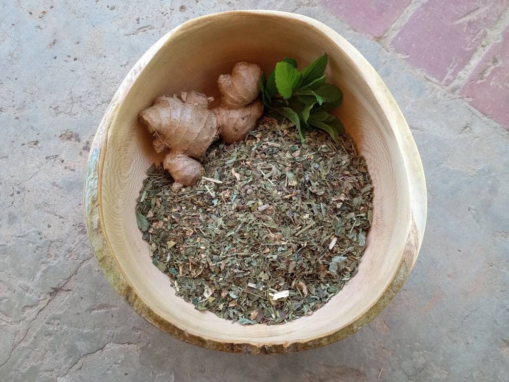 Wake Up - Organic Peppermint Ginger Tea with Lemongrass - Loose Leaf Herbal Tea to Aid Healthy Digestion - Tea Lovers Gift