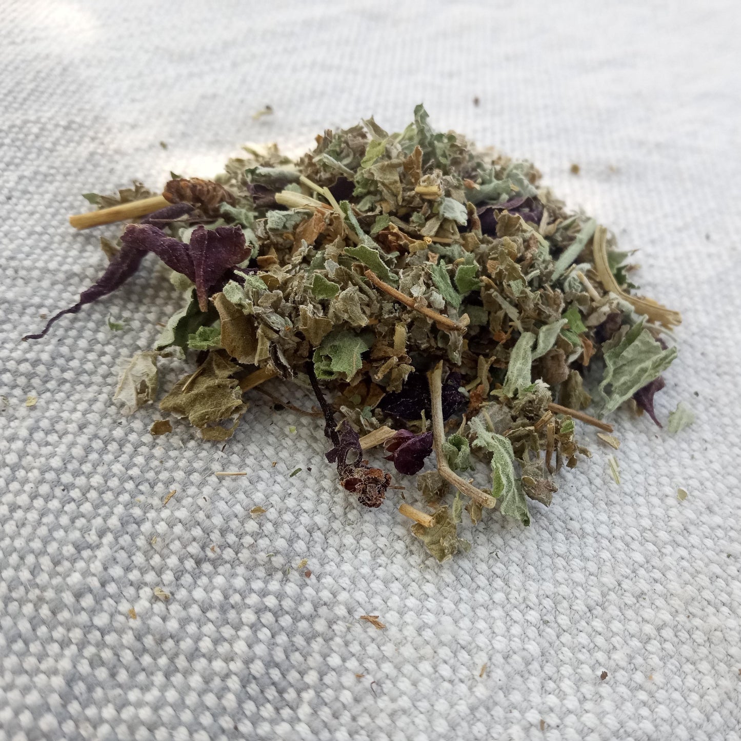 Iron Rich Organic Herbal Tea Blend with Raspberry Leaf, Purple Basil, Catnip & Mullein - Relaxing Loose Leaf Herbs for Infusing
