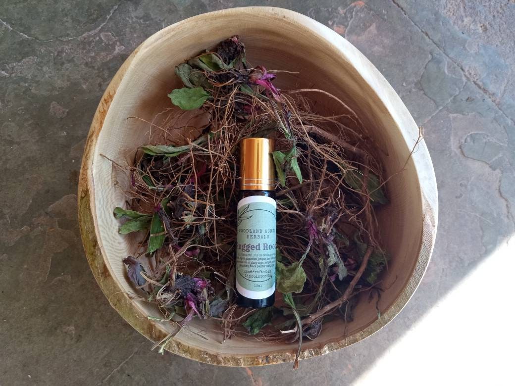 Rugged Roots Vetiver Essential Oil Cologne Roll-On for Men with Juniper & Geranium - Natural Fragrance Roller - Birthday Gift for Him