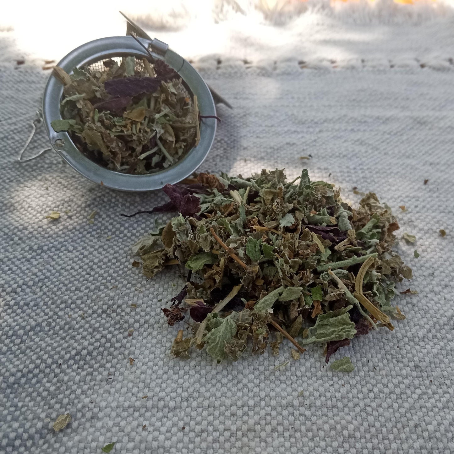 Iron Rich Organic Herbal Tea Blend with Raspberry Leaf, Purple Basil, Catnip & Mullein - Relaxing Loose Leaf Herbs for Infusing