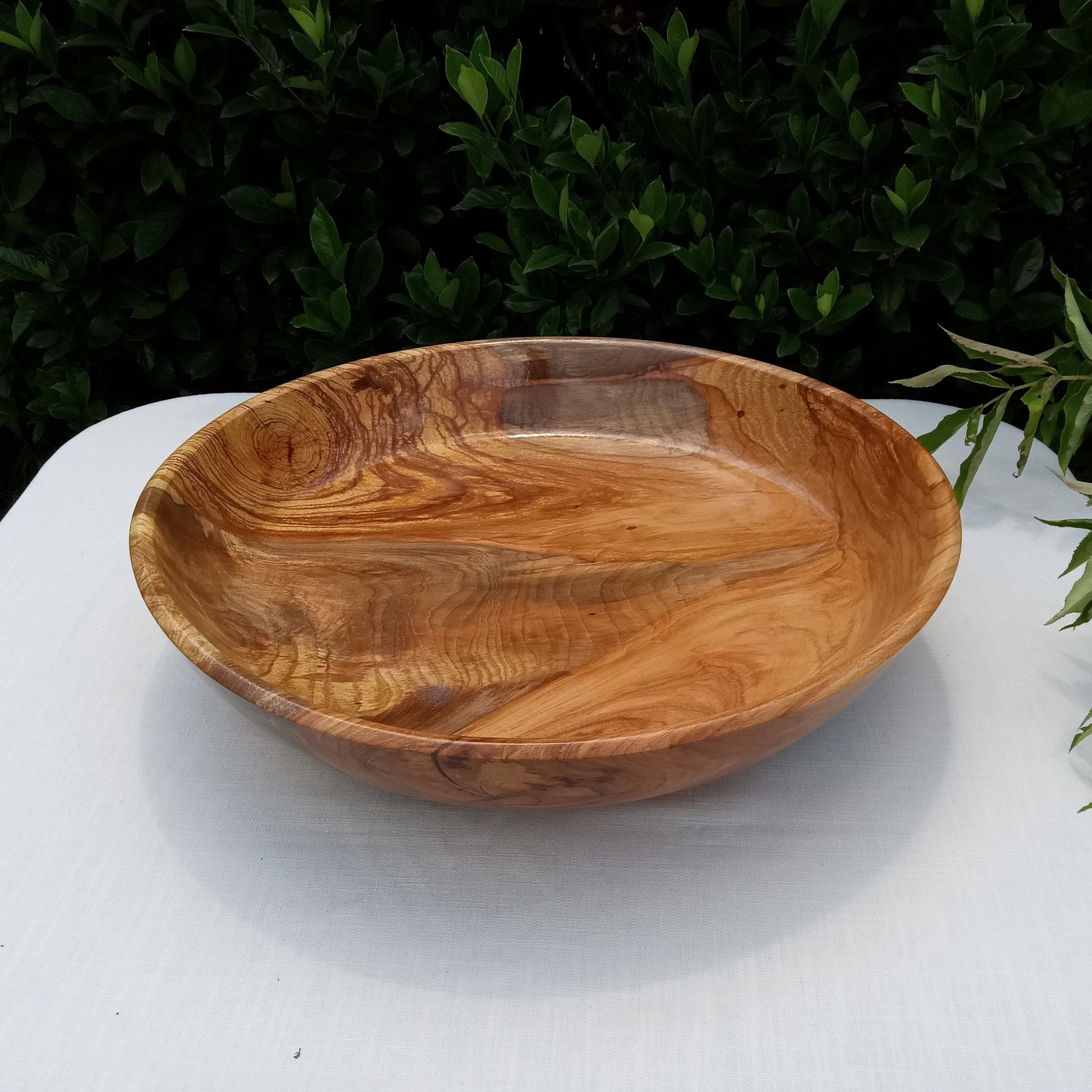 22" Handmade Pecan Wood Burl Bowl - Extra Large Decorative Wooden Centerpiece for Conference Table - Rare Oversized Turned Wood Bowl - Unique Art