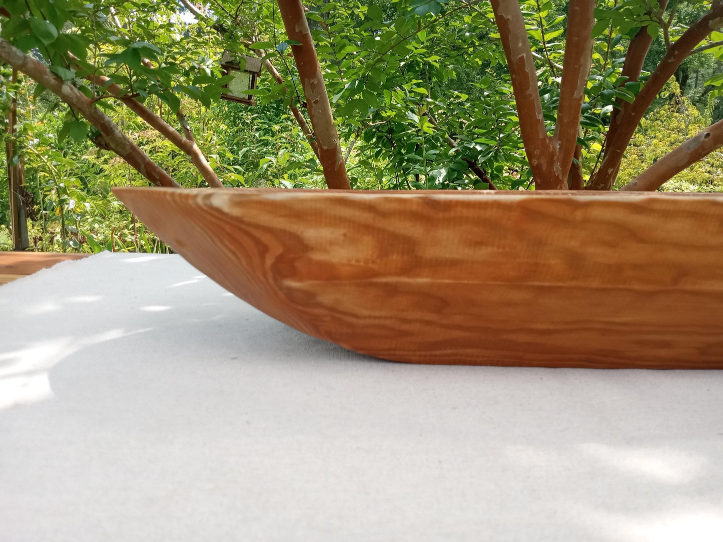 Extra Long Handmade Wooden Trough - Rustic Pine Wood Centerpiece for the Table - 58" Hand Carved Trencher - Unique Country Farmhouse Decor
