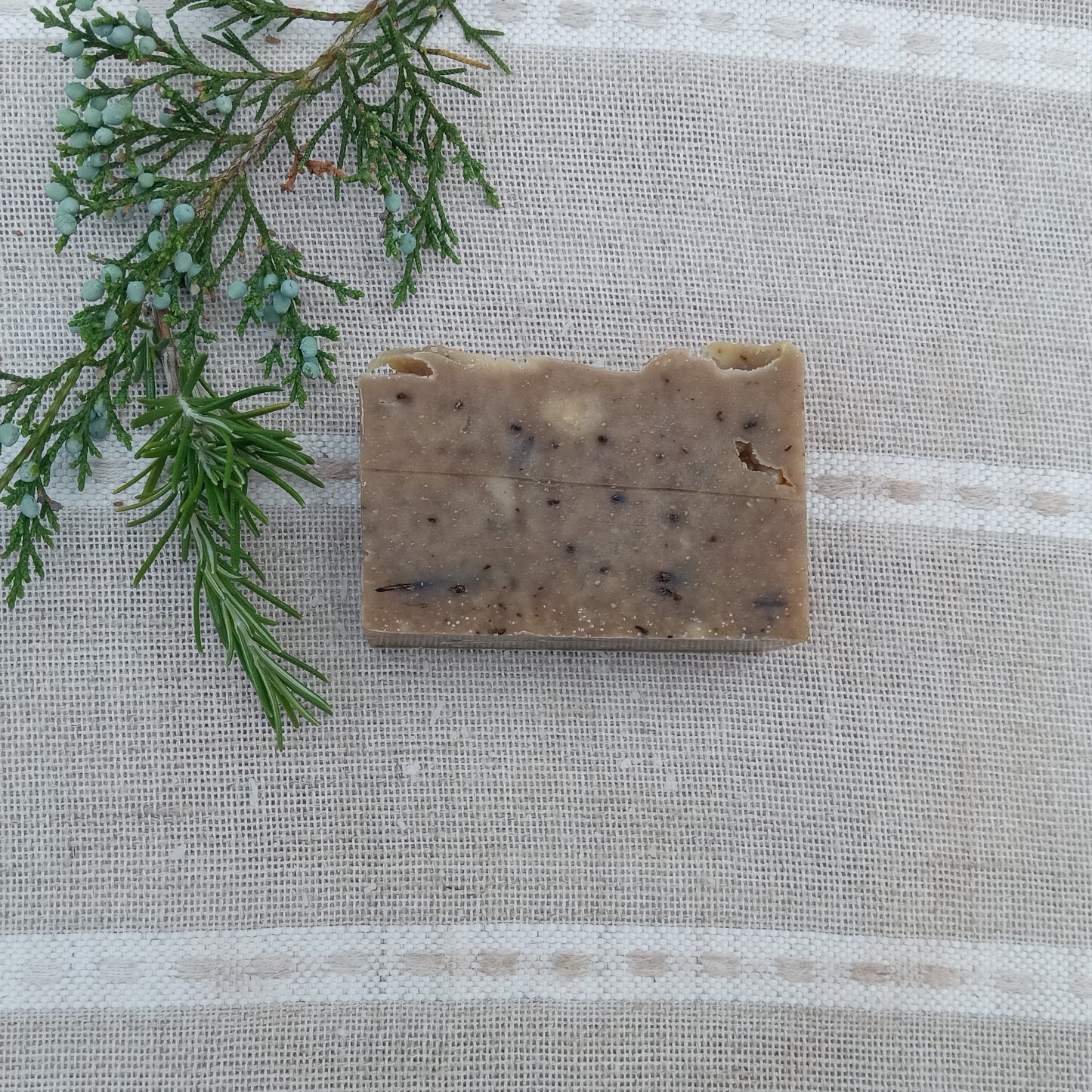 Earth Soak - Pine Soap with Rosemary & Vetiver Essential Oil - Vegan Friendly Shea Butter Soap with Coconut and Olive Oil - Natural Herbal Soap for Guys