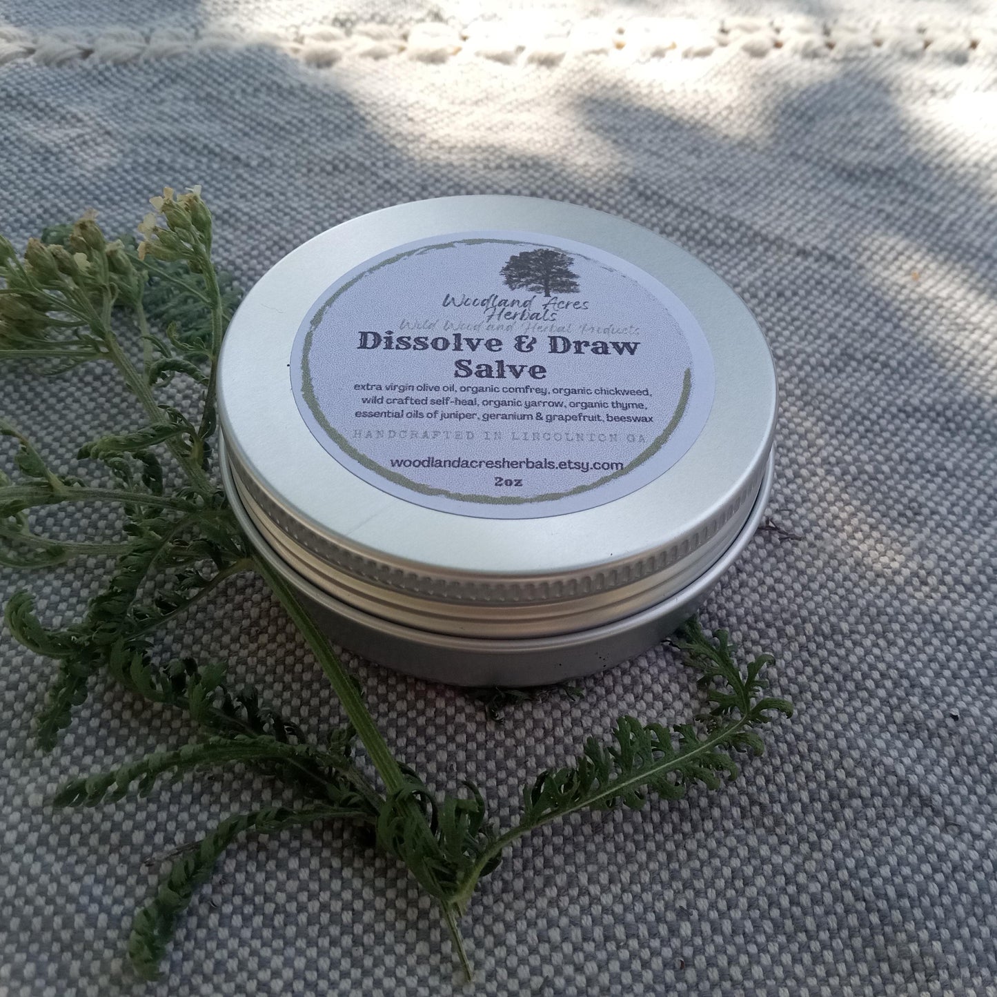 Comfrey Salve with Chickweed, Self-Heal, Yarrow & Thyme - Herbal Draw Salve - Juniper Essential Oil Balm with Geranium and Grapefruit Oil