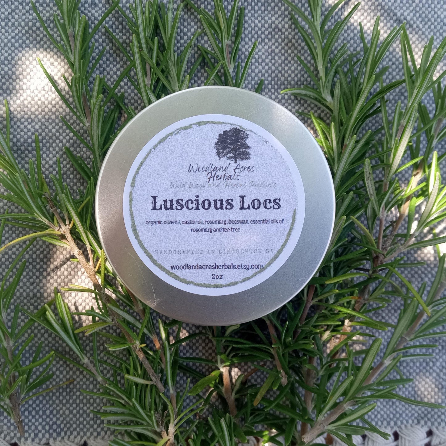 Luscious Locs Extra Moisturizing Leave-In Conditioner with Rosemary & Castor Oil for Dry Curly Hair - Herbal Hair and Beard Balm - Natural Haircare