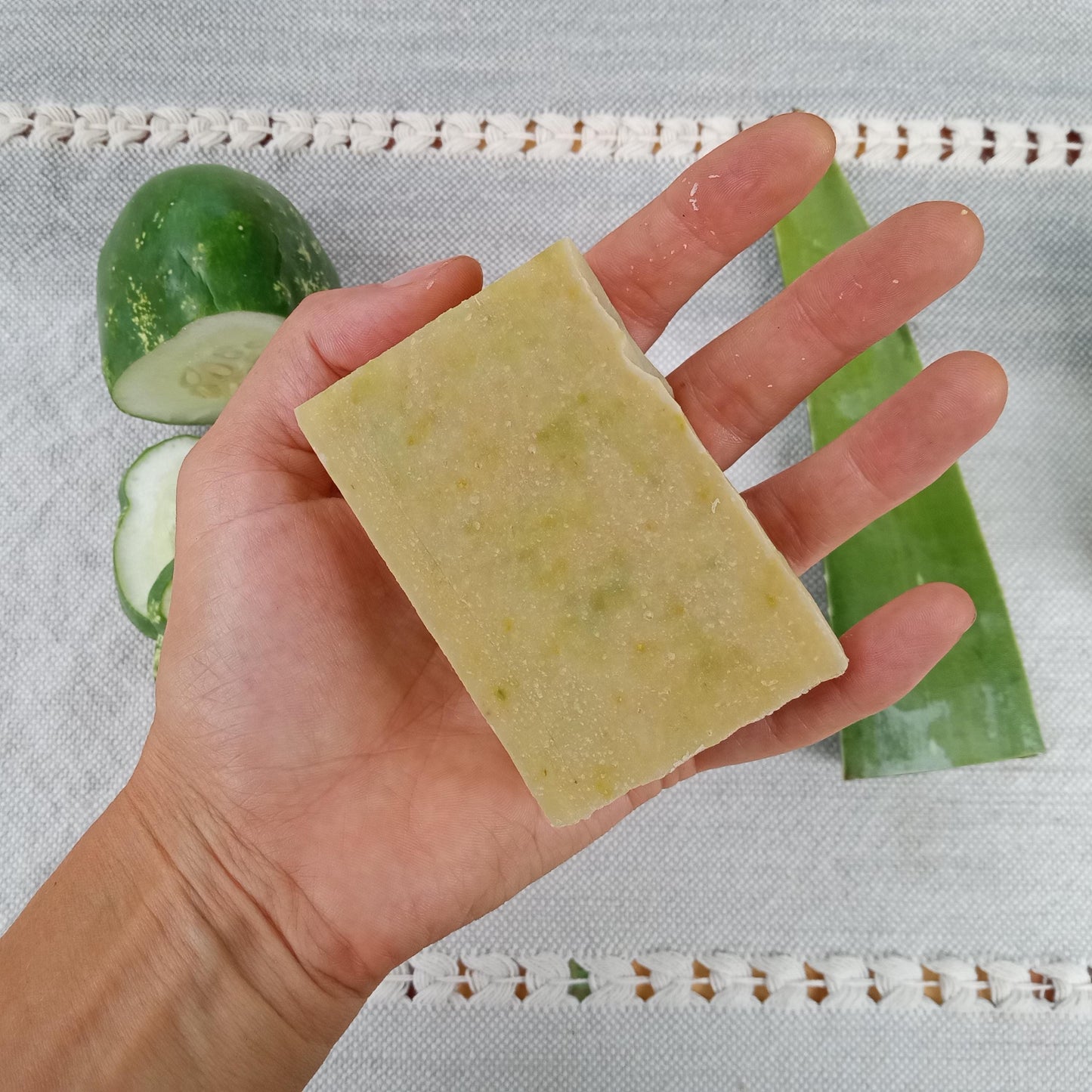 Cucumber & Aloe Soap: Tea Tree and Shea, Handmade Bars