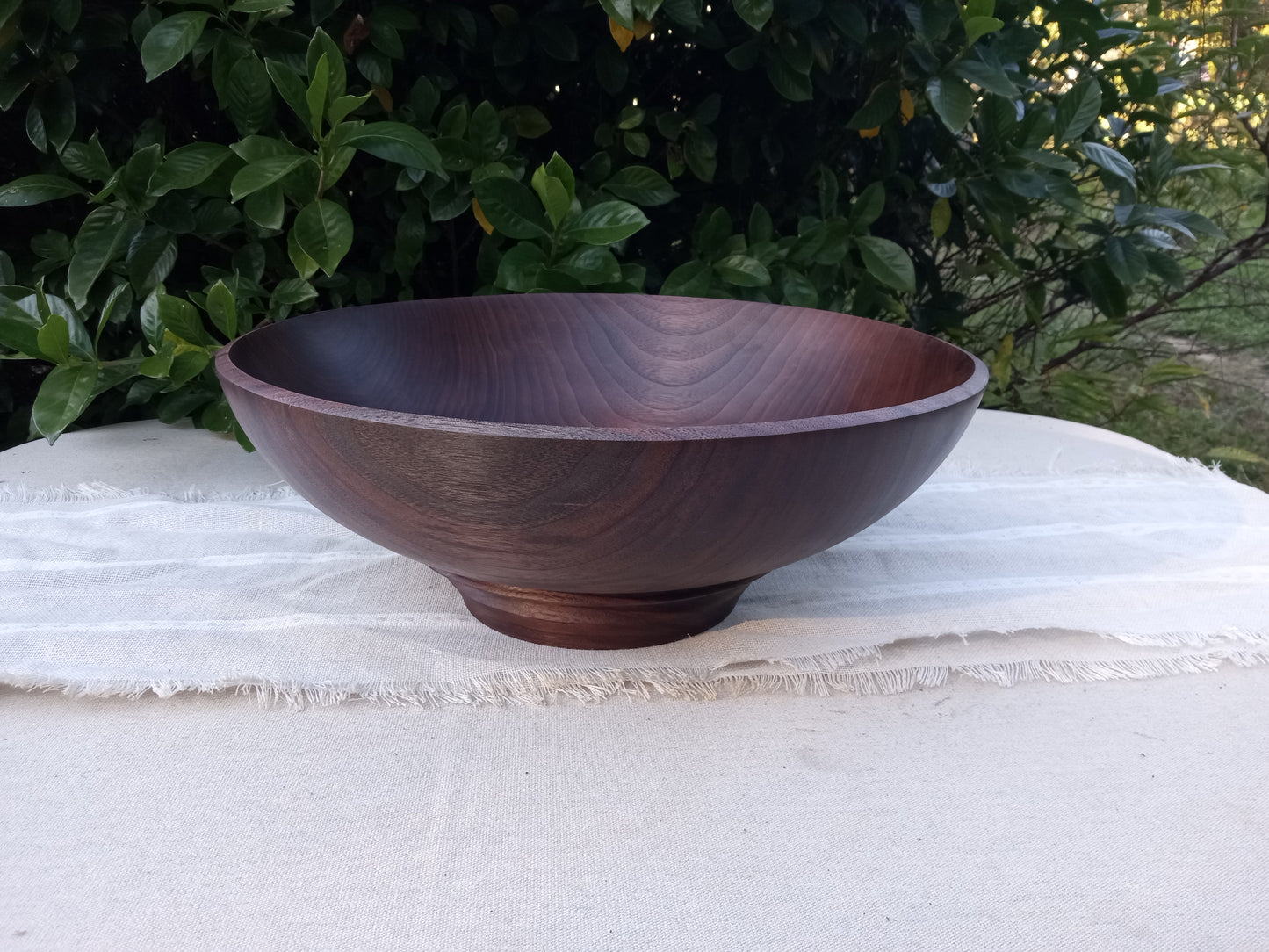 15" Black Walnut Wood Serving Bowl - Handcrafted Wooden Pedestal Bowl - Unique Handmade Decorative Centerpiece Bowl for the Table