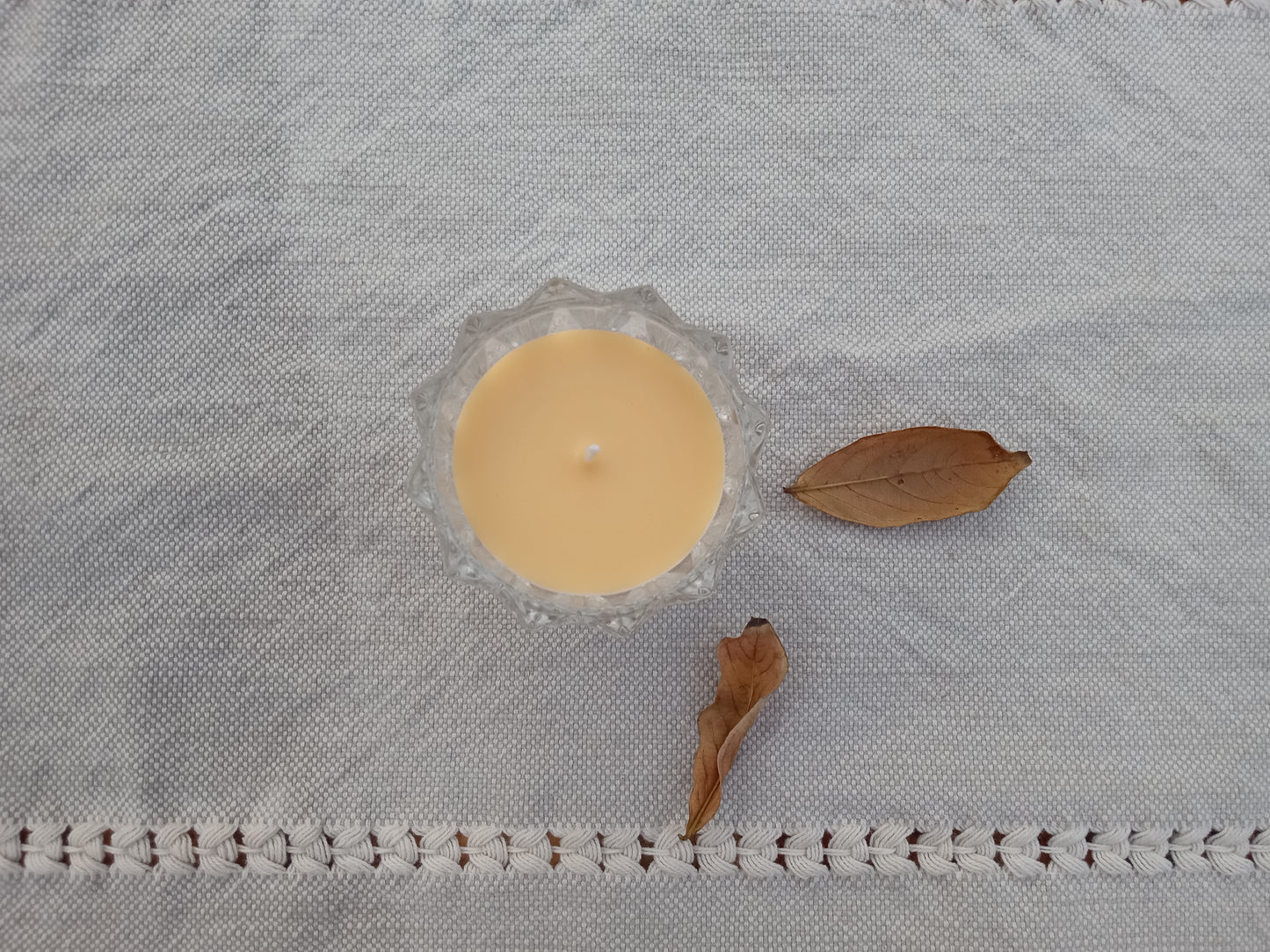 Patchouli Scented Natural Beeswax Candle in Crystal Glass - Essential Oil Candle Decor Gifts for Her - Small 4oz Container Candle