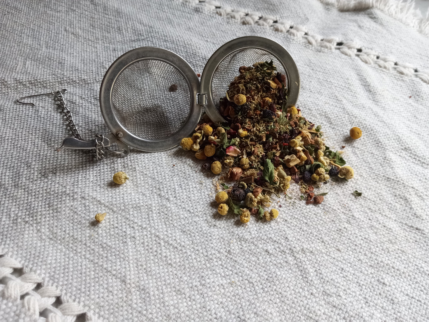 Noble Roots & Fruits Herbal Tea Blend with a Chamomile Base, Chocolate Mint, Dried Figs, Blueberries, Cinnamon, Hibiscus and Licorice