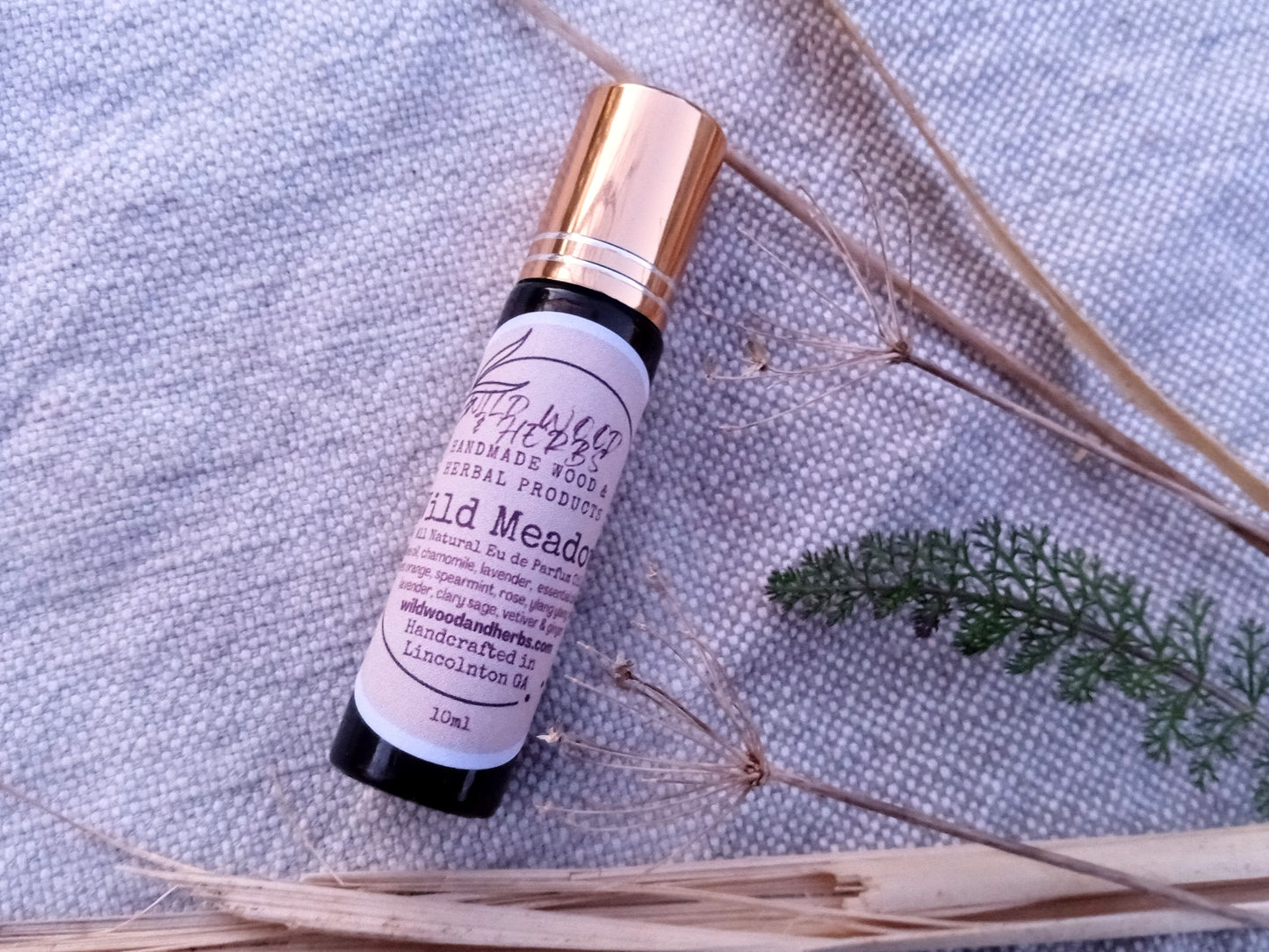 Wild Meadow Perfume Oil with Orange & Spearmint Essential Oils, Ylang Ylang, Rose, Vetiver and Ginger - Natural Every Day Fragrance for Her