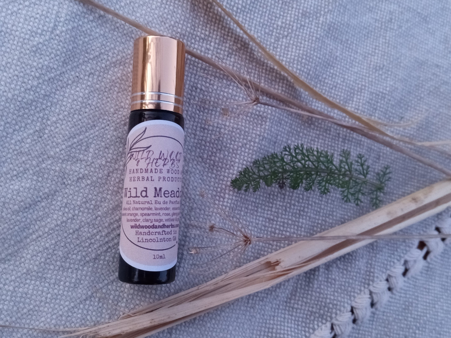 Wild Meadow Perfume Oil with Orange & Spearmint Essential Oils, Ylang Ylang, Rose, Vetiver and Ginger - Natural Every Day Fragrance for Her