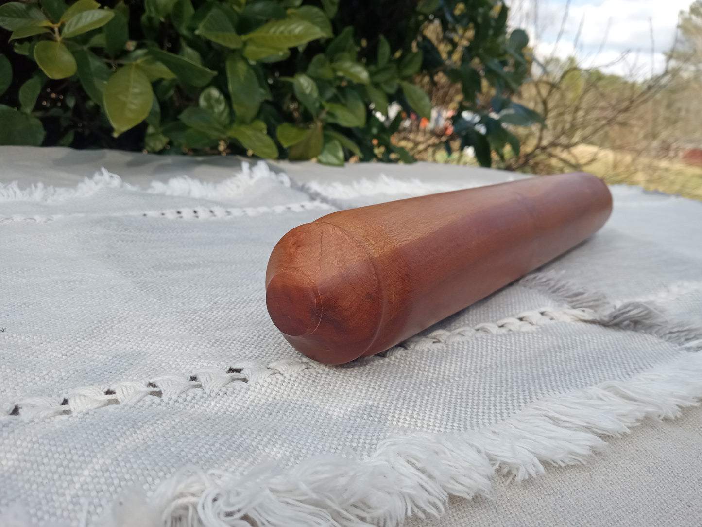 Handmade Wooden Rolling Pin - 14" Cherry Wood Roller - Unique Wood Gift for the Chef