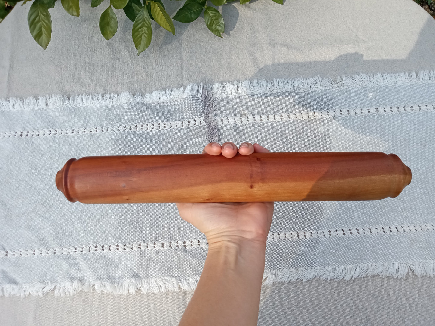 Handmade Wooden Rolling Pin - 14" Cherry Wood Roller - Unique Wood Gift for the Chef