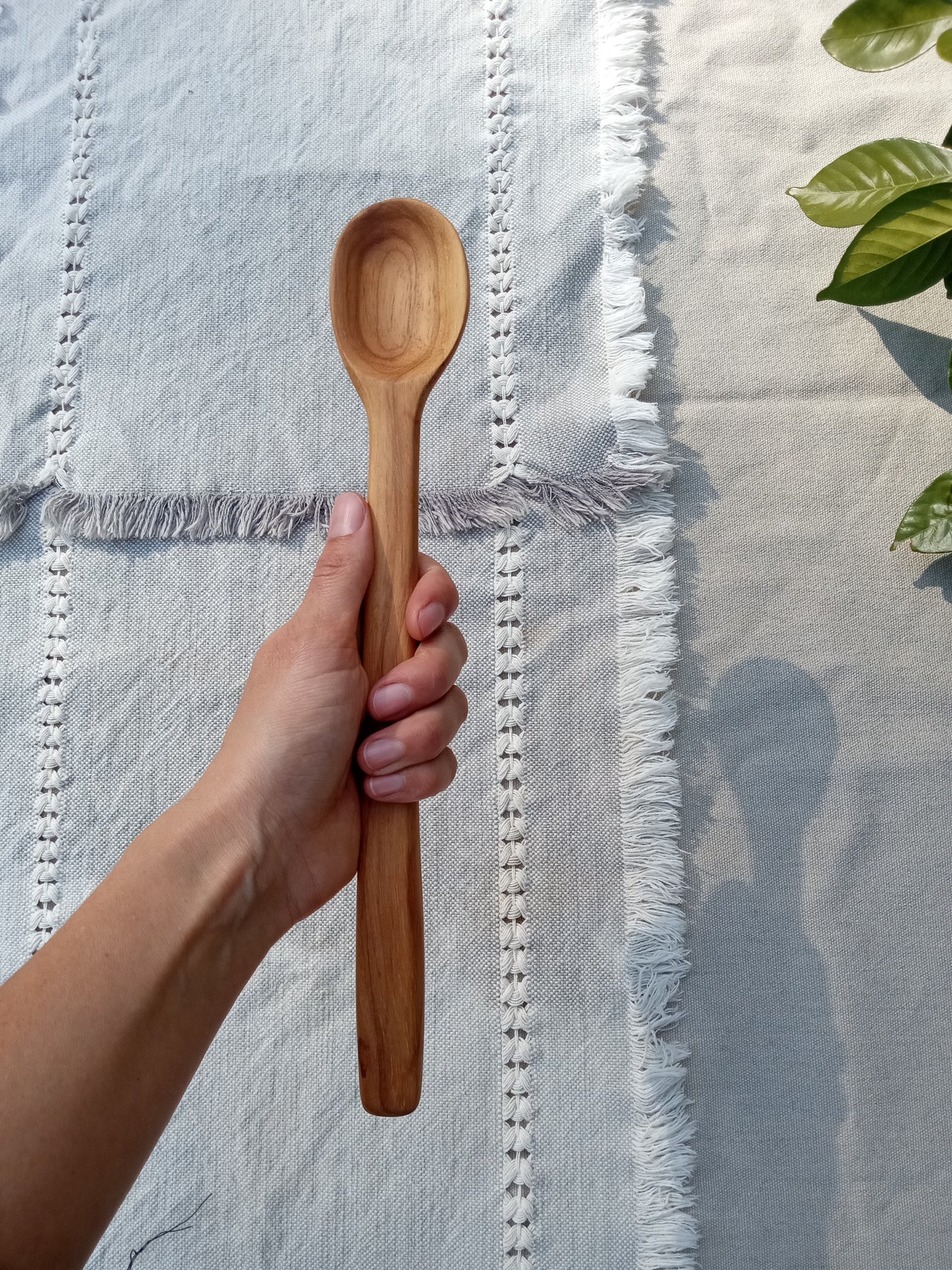 Handmade Wooden Spoon Carved from Pecan Wood - Wooden Mixing Spoon - Unique Wood Gifts for the Chef