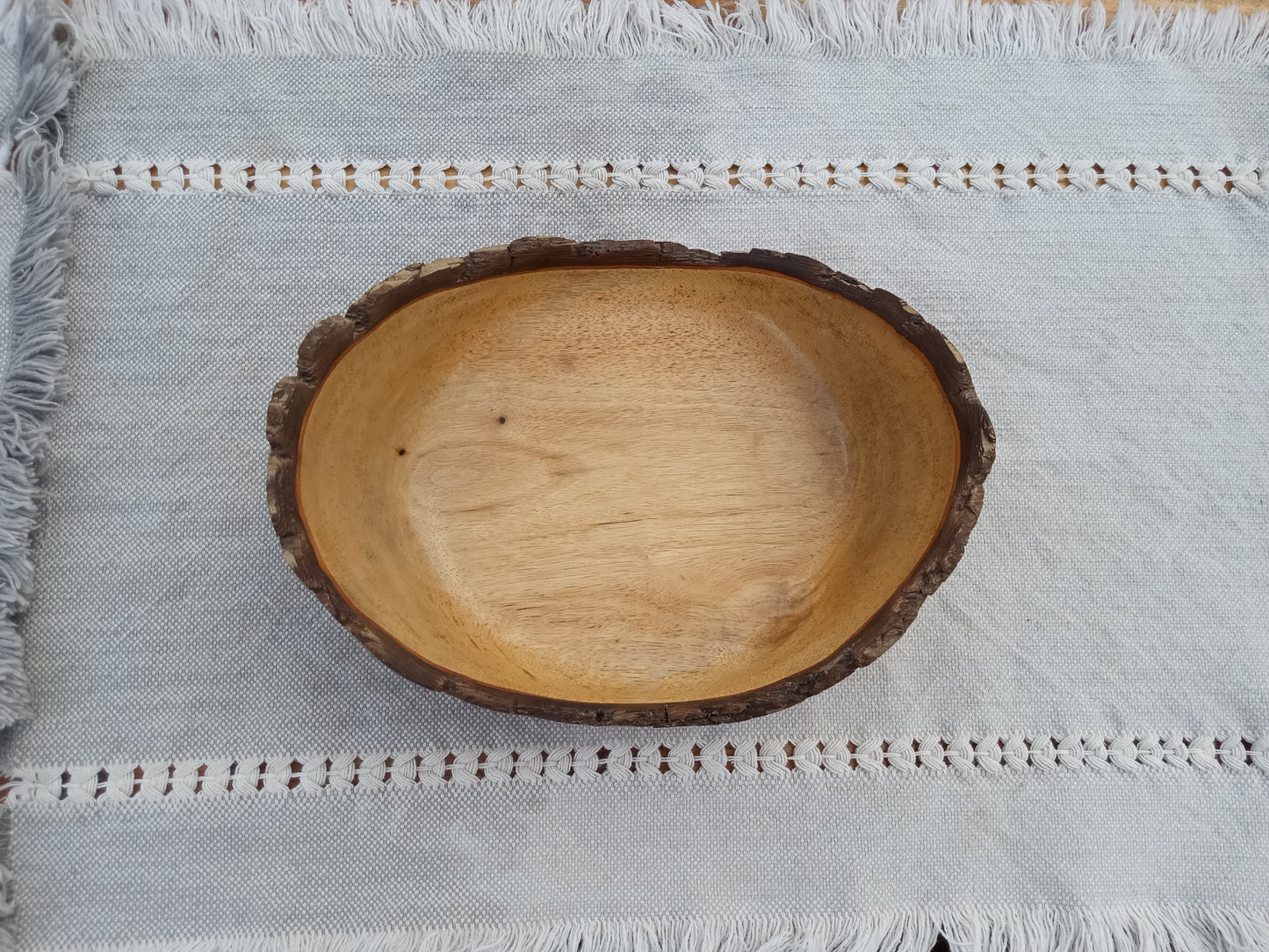 Live Edge Persimmon Wood Bowl: Handmade Rustic Centerpiece