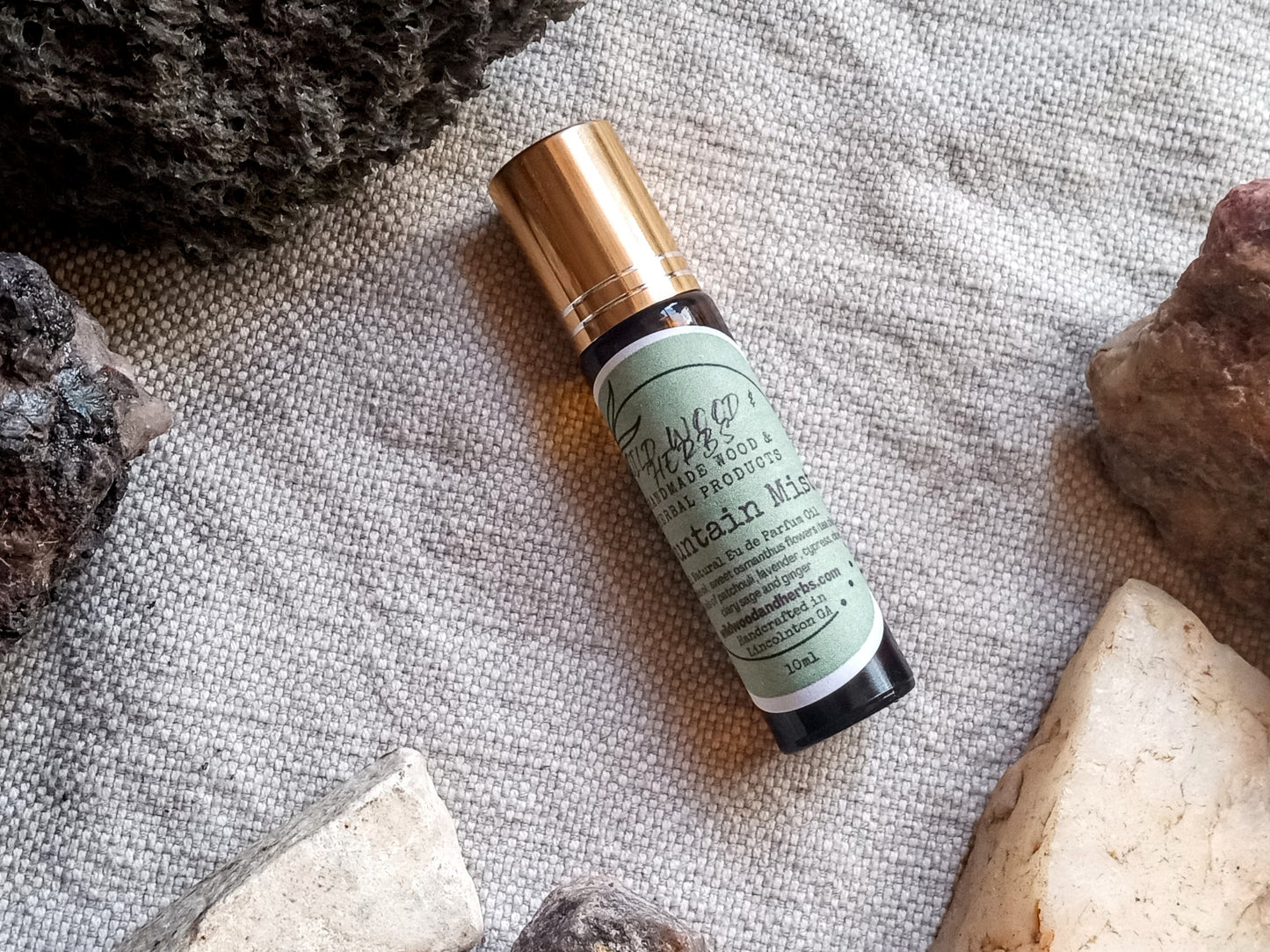 Mountain Mist Cologne Roller for Men with Tea Tree Oil, Patchouli, Cypress & Ginger Essential Oil - Fresh Scented Beard Oil