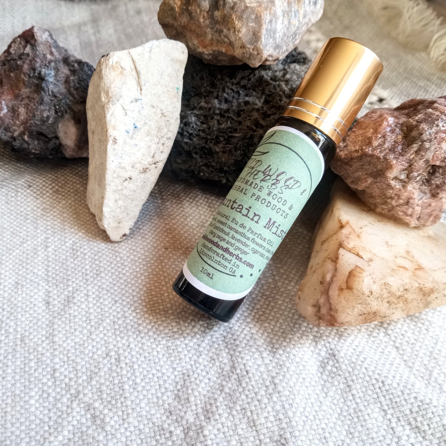 Mountain Mist Cologne Roller for Men with Tea Tree Oil, Patchouli, Cypress & Ginger Essential Oil - Fresh Scented Beard Oil
