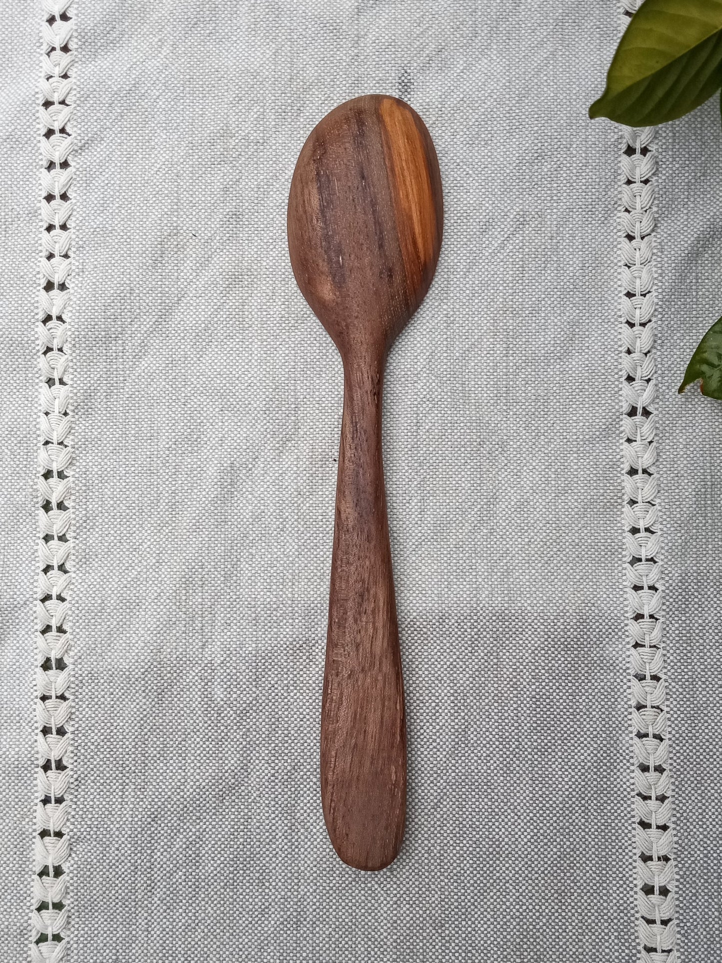 Handmade Wooden Spoon Carved from Pecan Wood with a Stout Handle Ideal for Serving & Mixing - Unique Wood Gift for the Cook