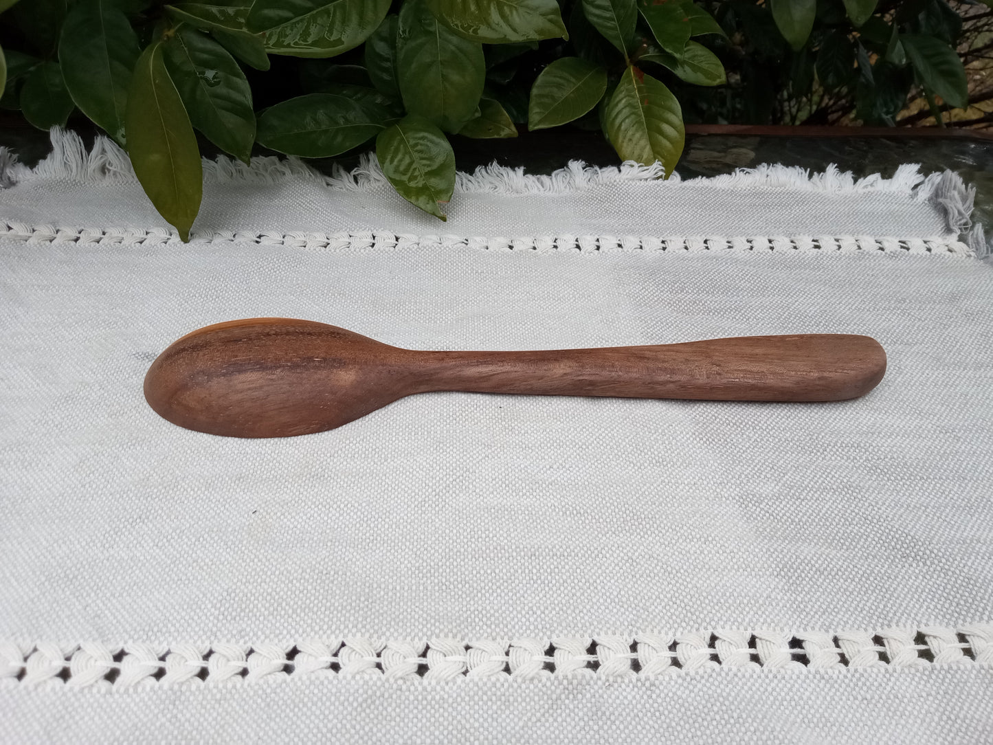Handmade Wooden Spoon Carved from Pecan Wood with a Stout Handle Ideal for Serving & Mixing - Unique Wood Gift for the Cook