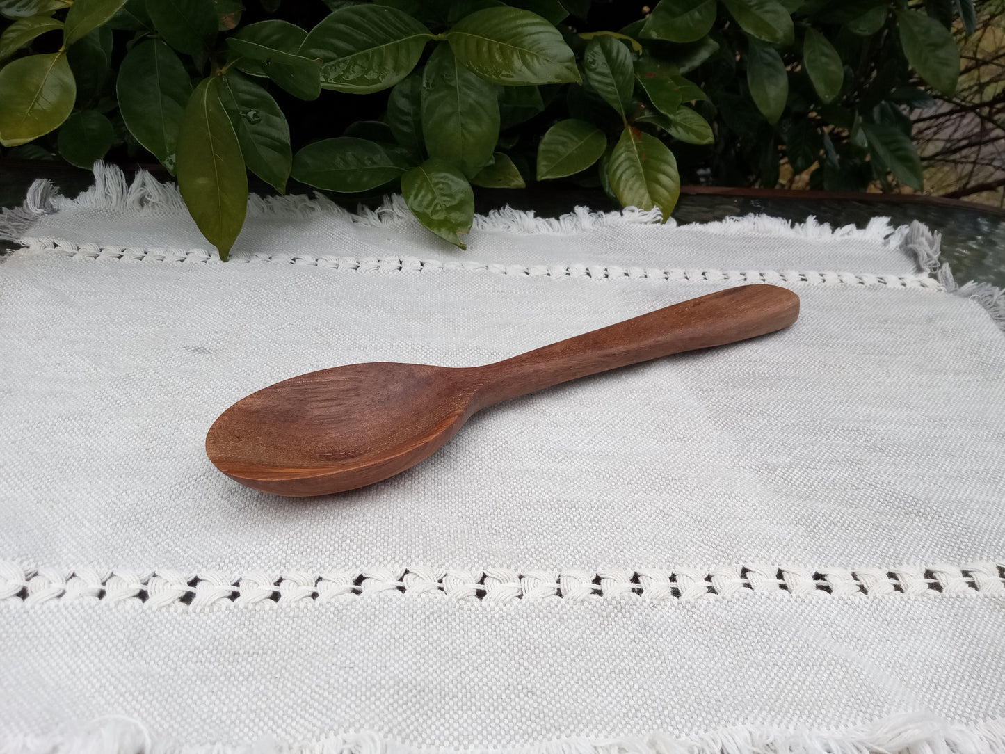 Handmade Wooden Spoon Carved from Pecan Wood with a Stout Handle Ideal for Serving & Mixing - Unique Wood Gift for the Cook