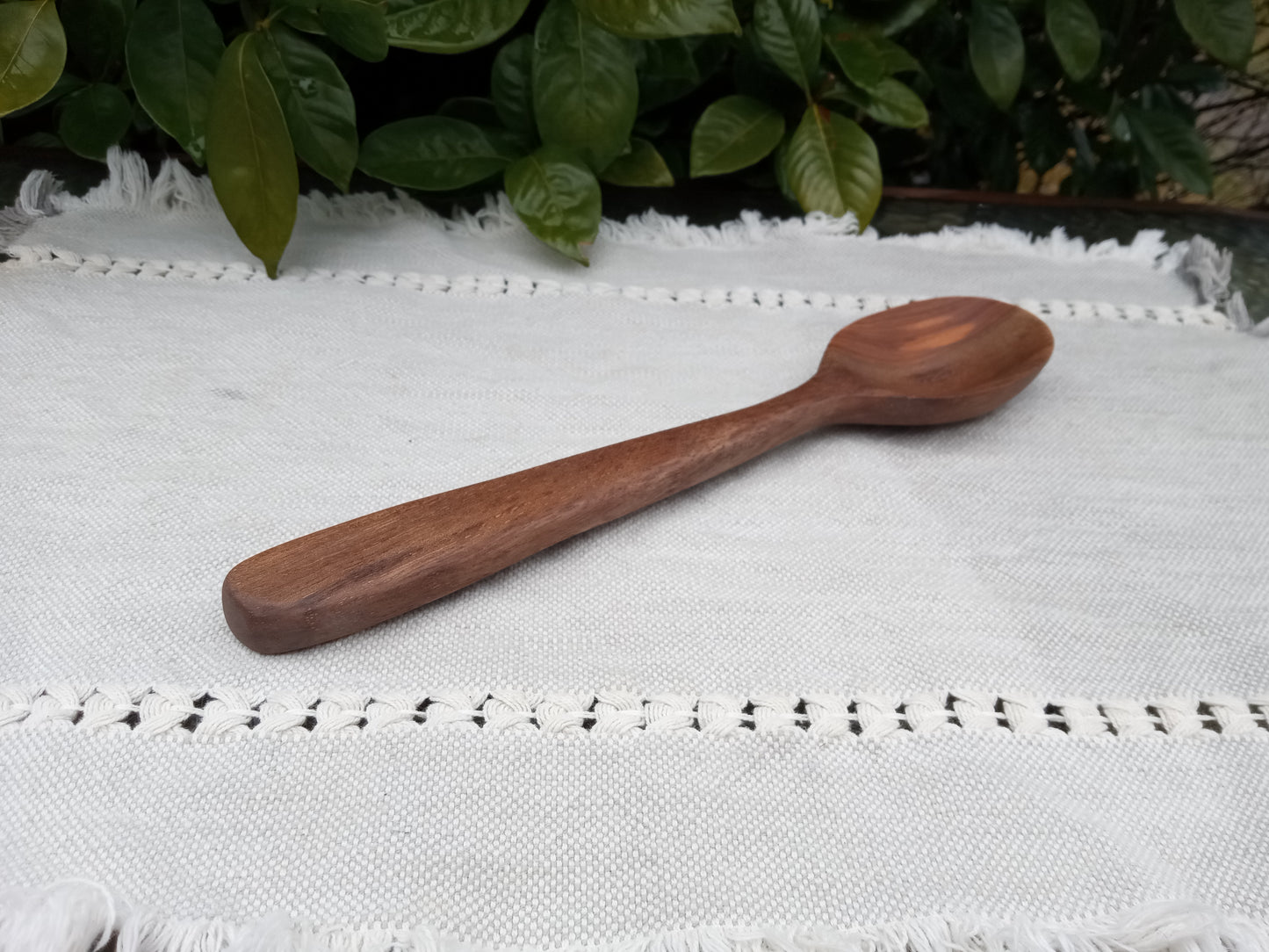 Handmade Wooden Spoon Carved from Pecan Wood with a Stout Handle Ideal for Serving & Mixing - Unique Wood Gift for the Cook