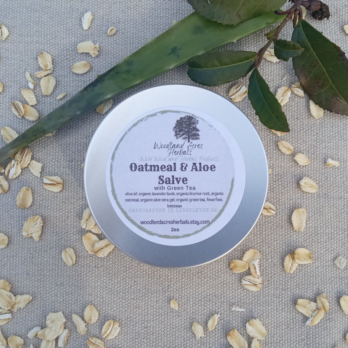 Lavender Balm with Green Tea, Oatmeal & Aloe Vera - Soothing Herbal Burn Salve - Multi-purpose Natural Skincare Product with Licorice Root