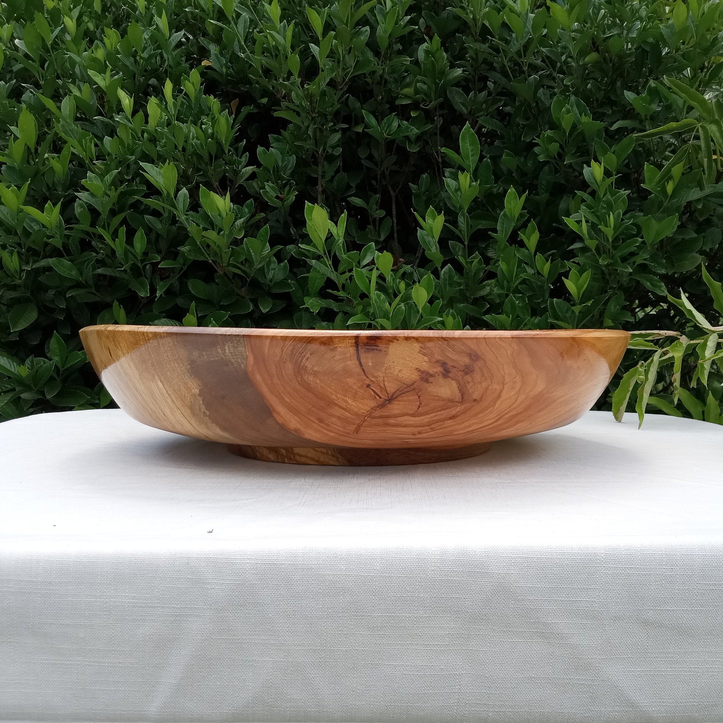 22" Handmade Pecan Wood Burl Bowl - Extra Large Decorative Wooden Centerpiece for Conference Table - Rare Oversized Turned Wood Bowl - Unique Art