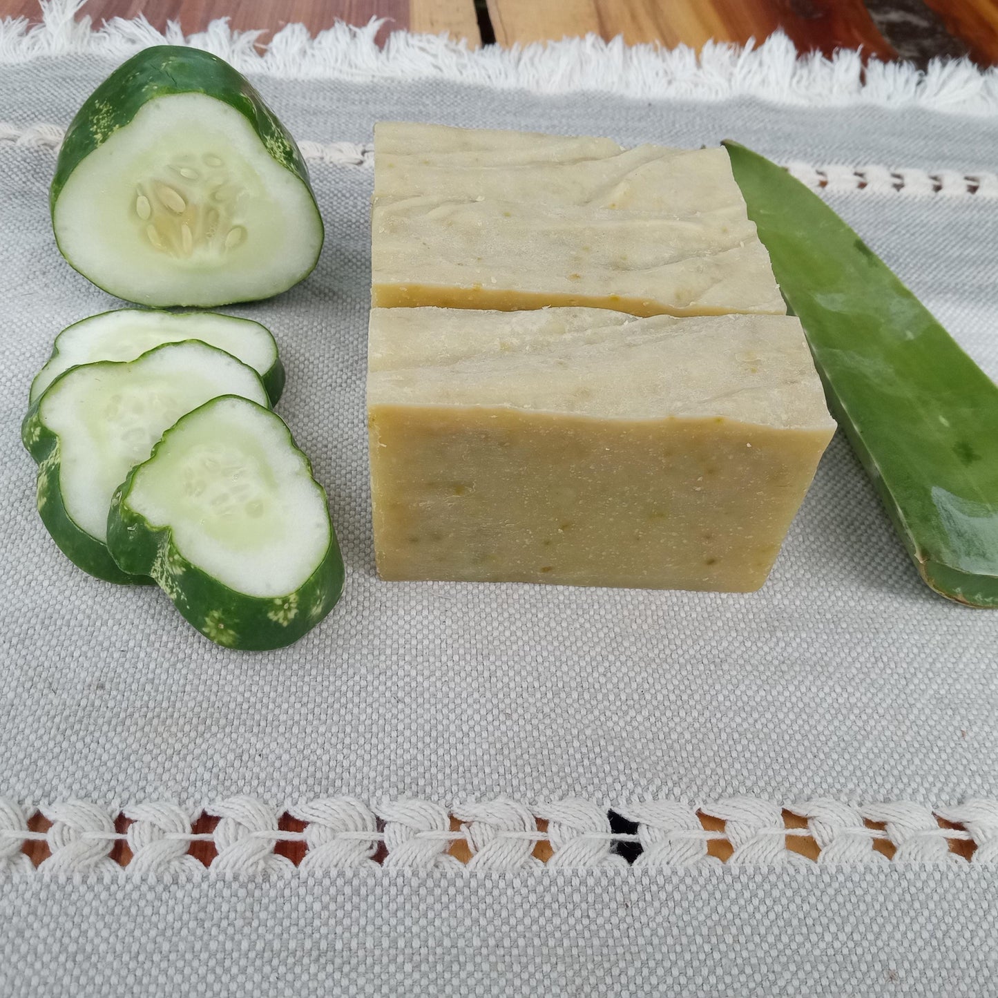 Cucumber & Aloe Soap: Tea Tree and Shea, Handmade Bars