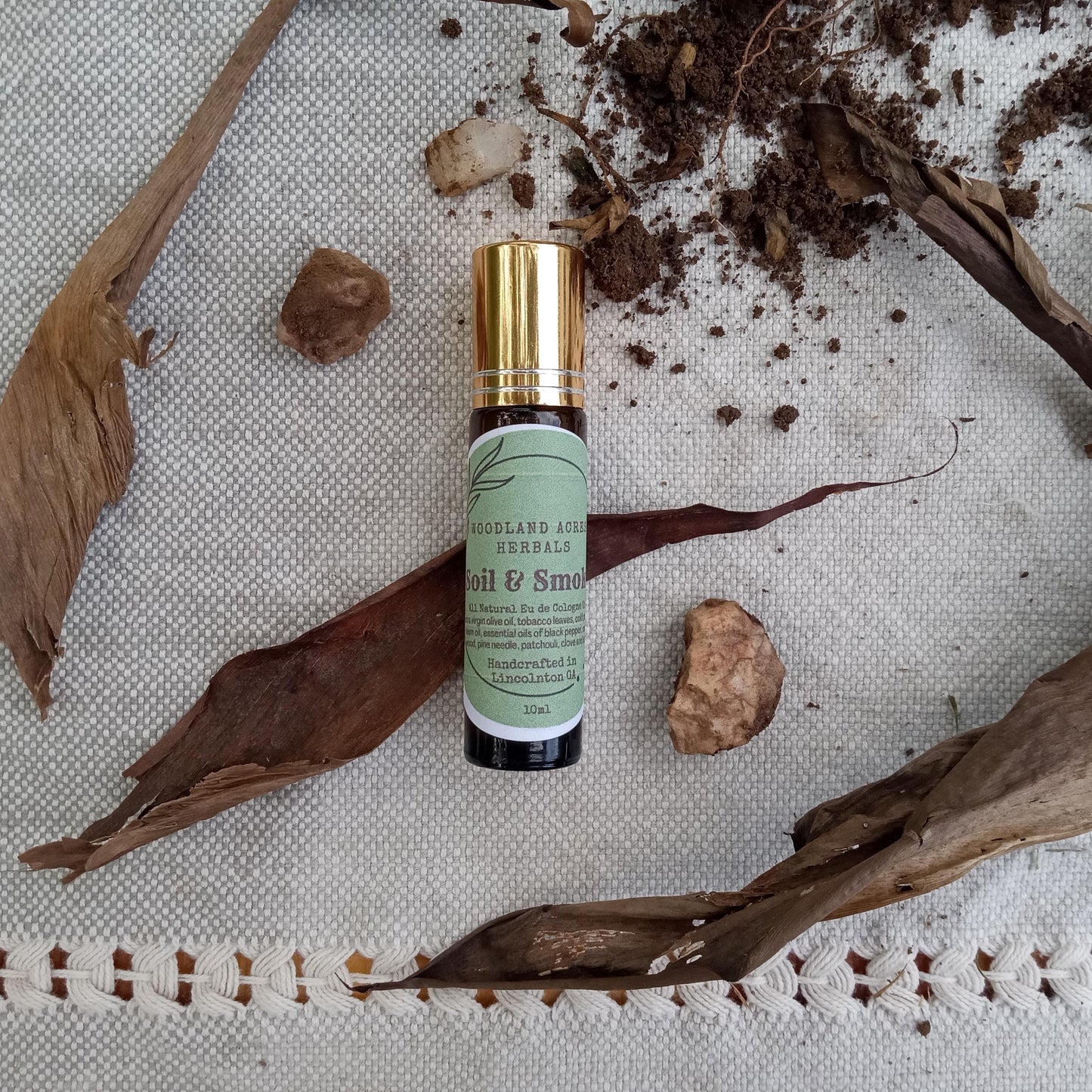 Soil & Smoke Essential Oil Cologne Roll-On for Men with Tobacco, Patchouli, and Cedarwood - Natural Fragrance Roller - Birthday Gift for Him