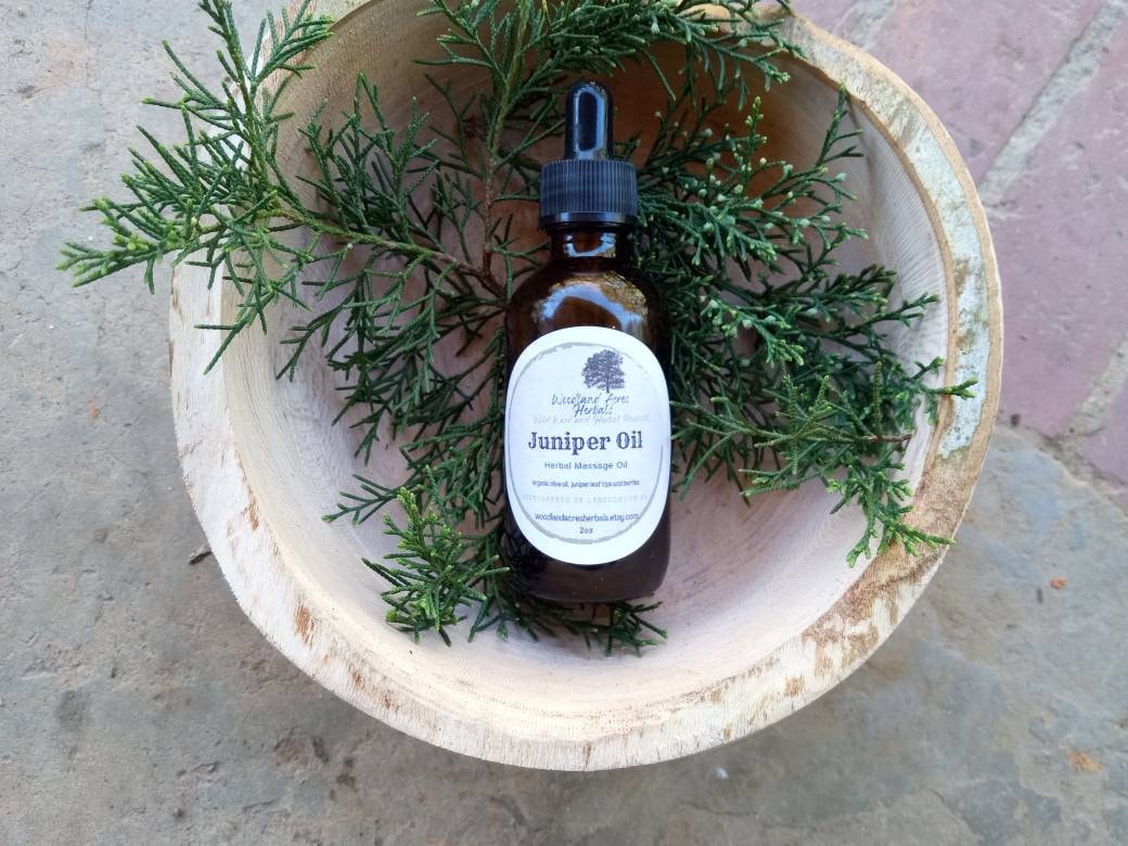 Forest Fresh Juniper Massage Oil - Aromatic Herbal Carrier Oil for DIY Perfume or Salve Making - Juniper Infusion for Joint Massage