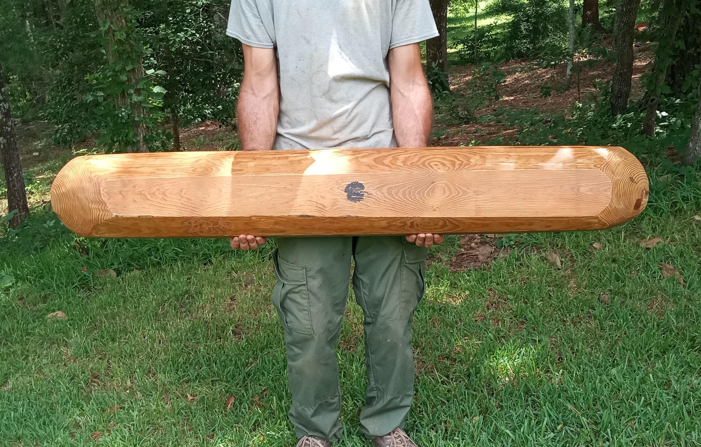 Extra Long Handmade Wooden Trough - Rustic Pine Wood Centerpiece for the Table - 58" Hand Carved Trencher - Unique Country Farmhouse Decor