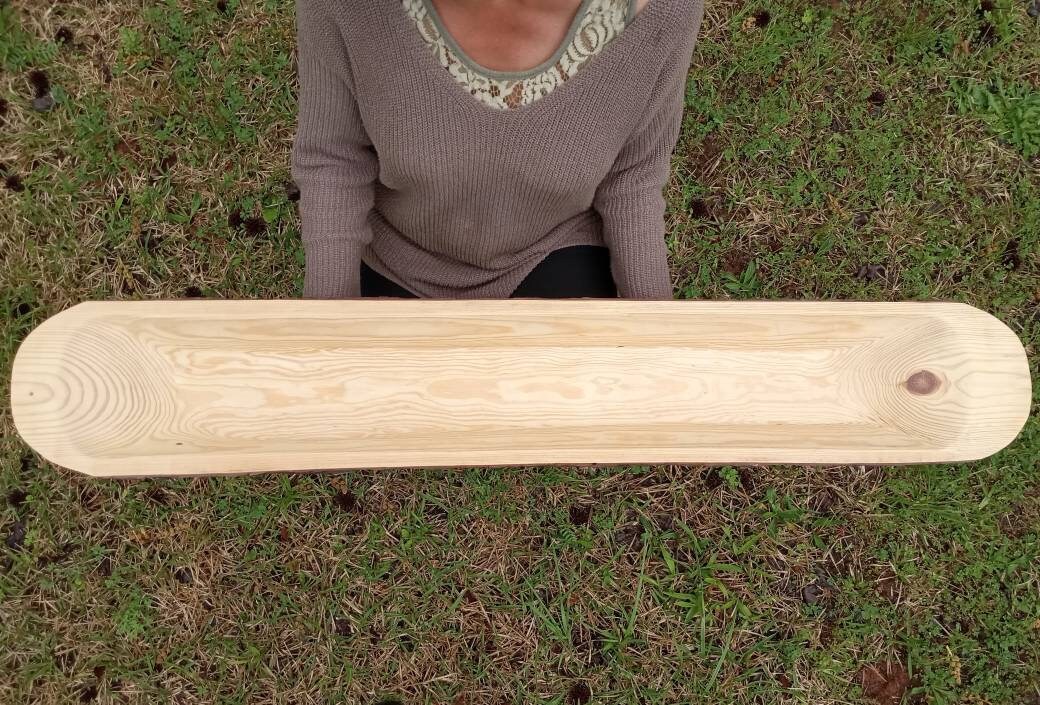 Handmade Wooden Trough: Rustic Farmhouse Centerpiece (48")