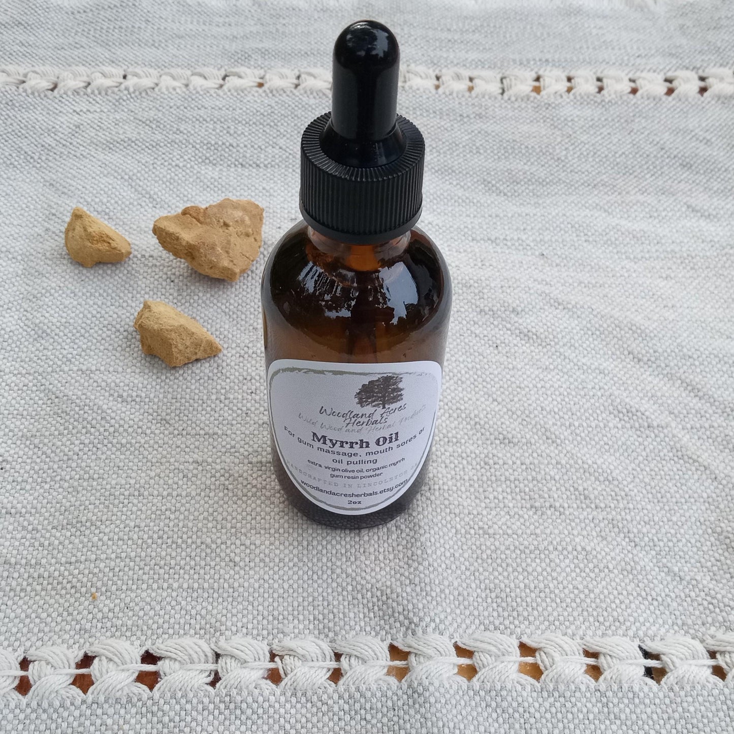 Myrrh Infused Olive Oil: Natural Oral Health - 2oz