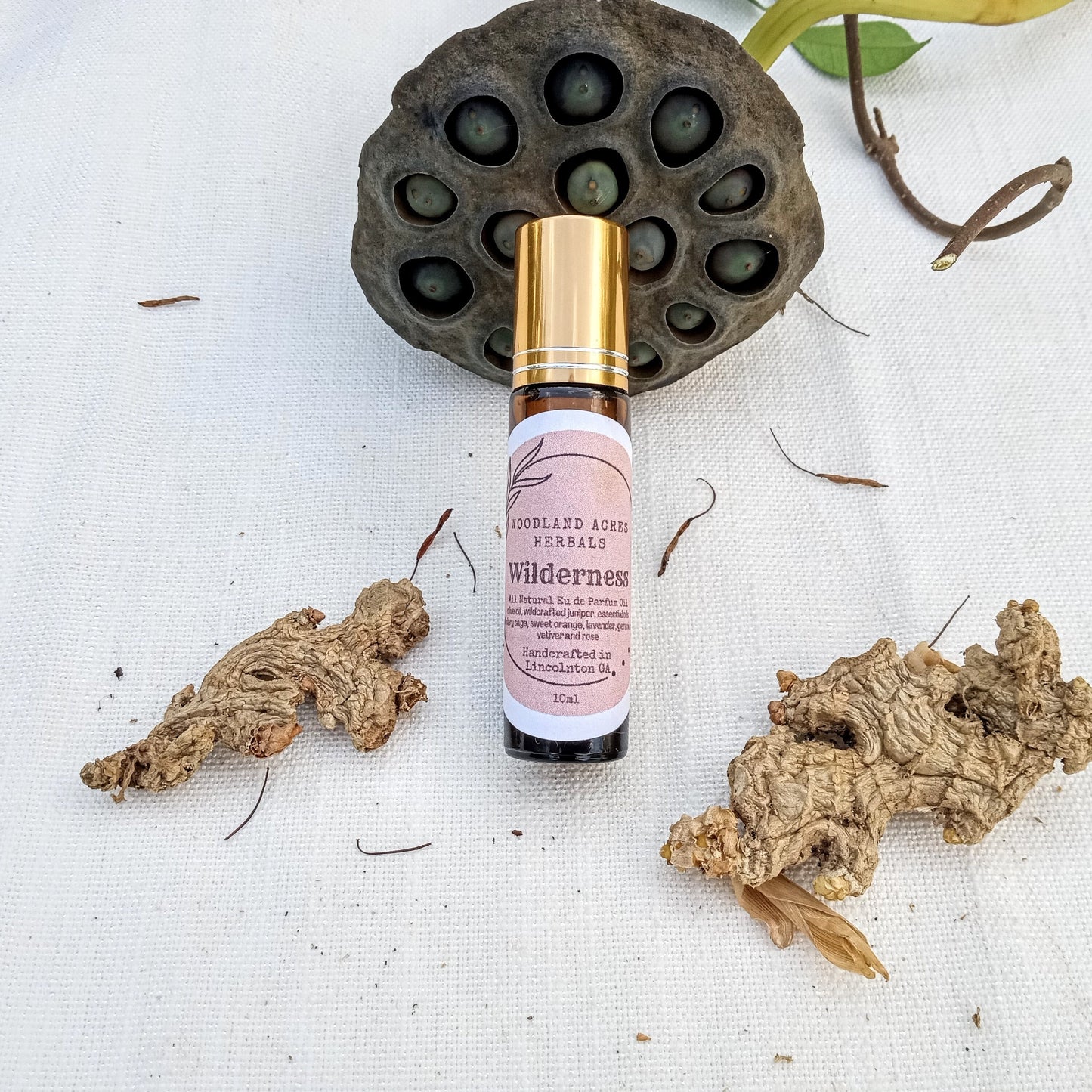 Wilderness - Geranium Essential Oil Perfume Roll-On with Orange & Clary Sage for Women - Natural Scented Body Oil Roller - Fragrance Gifts