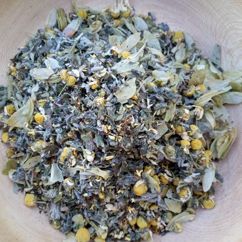 Be Calm Organic Herbal Tea for Sleep - Chamomile Lavender Tea with Hops & Catnip Herb - Bedtime Tea - Relaxing Herbal Tea with Apple Mint