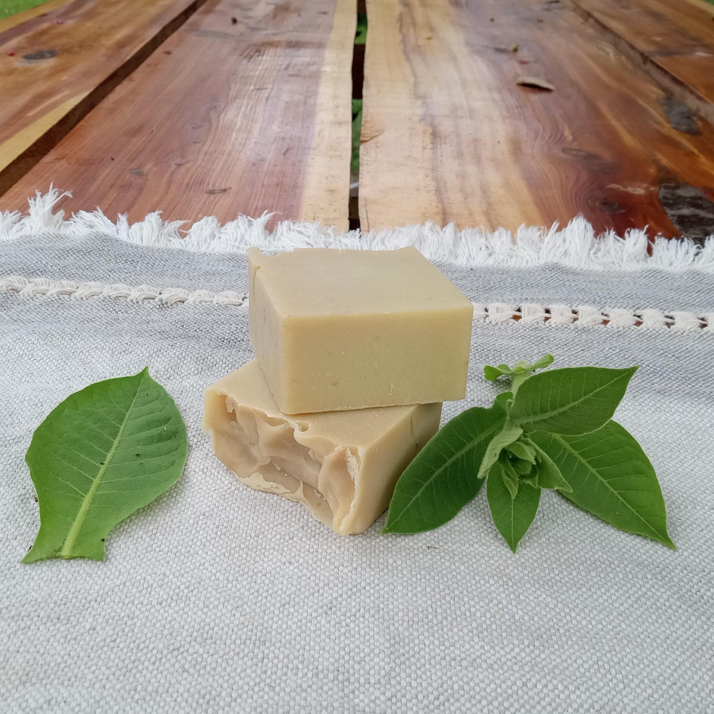 Tobacco & Neem Oil Soap for Men Handmade with Olive Oil, Shea Butter and Tallow Infused with Fresh Tobacco, Scented with Pure Essential Oils