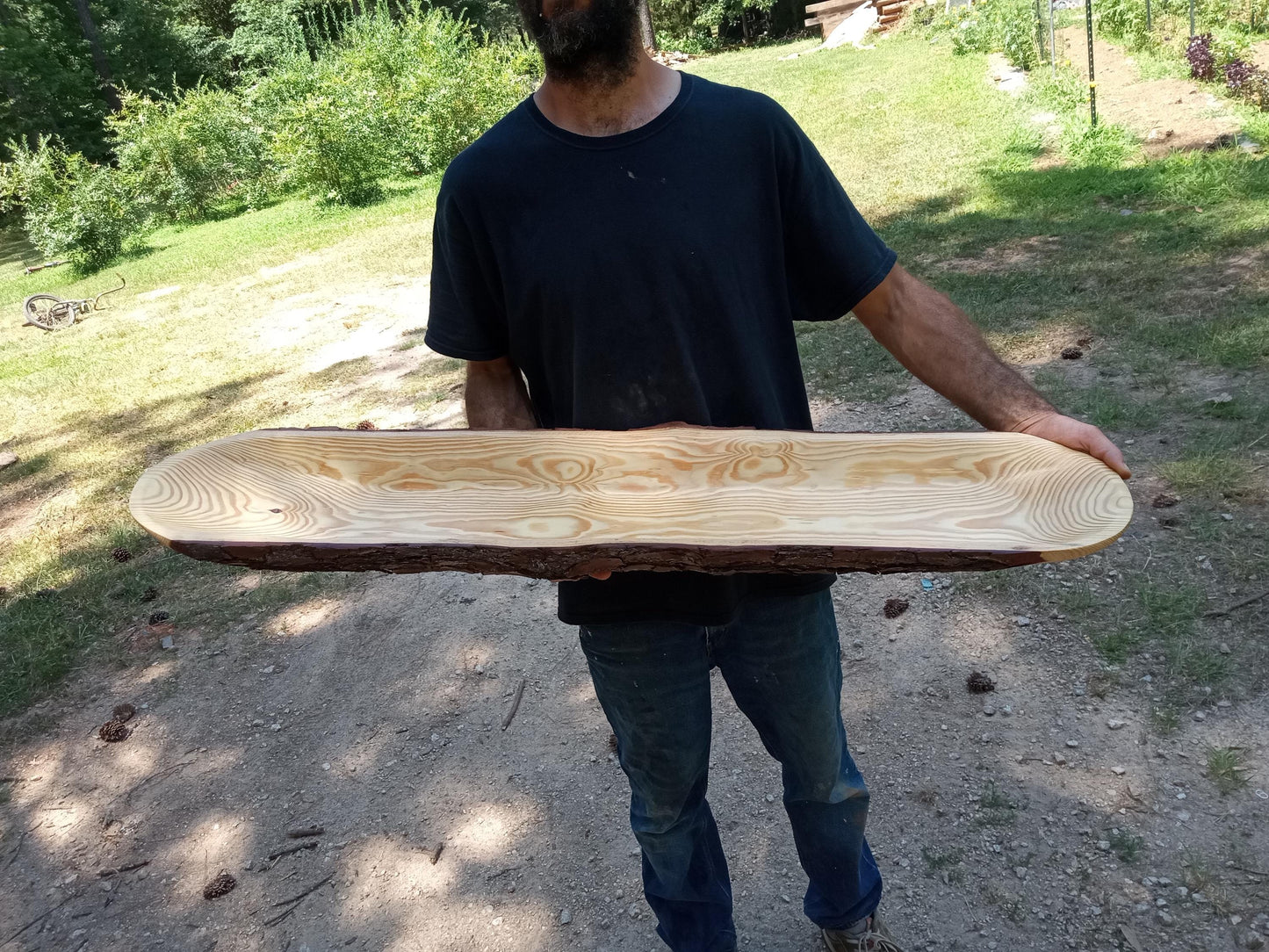Handmade Wooden Trough: Rustic Farmhouse Centerpiece (48")
