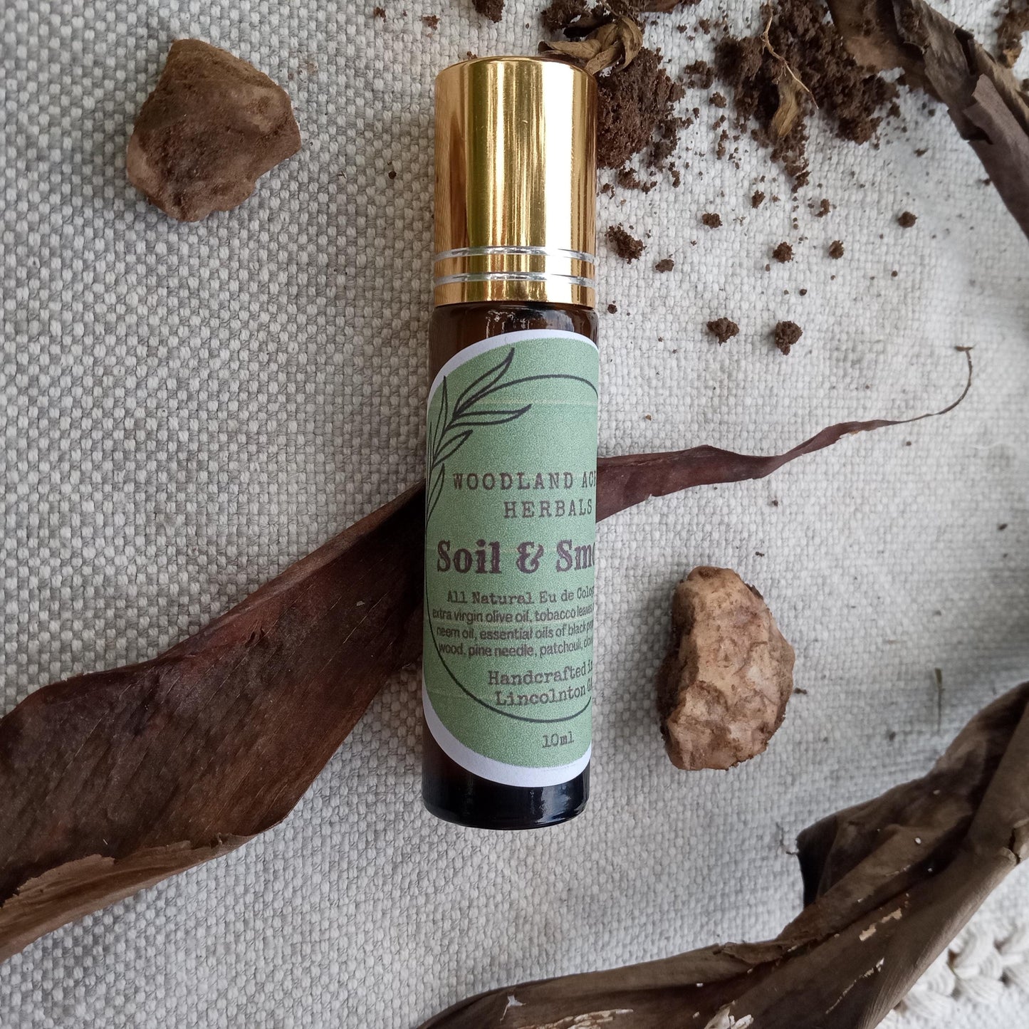 Soil & Smoke Essential Oil Cologne Roll-On for Men with Tobacco, Patchouli, and Cedarwood - Natural Fragrance Roller - Birthday Gift for Him