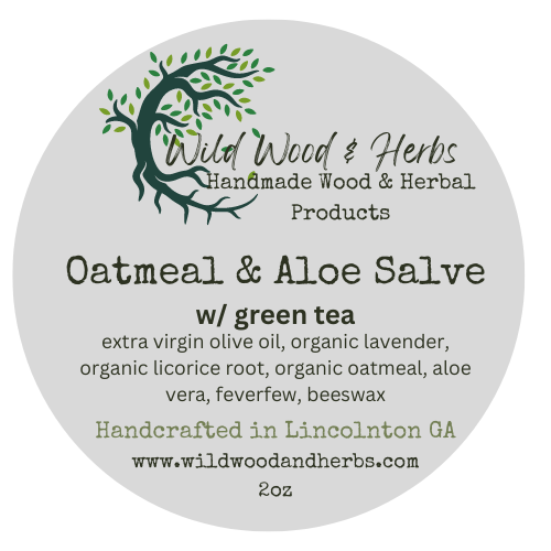 Lavender Balm with Green Tea, Oatmeal & Aloe Vera - Soothing Herbal Burn Salve - Multi-purpose Natural Skincare Product with Licorice Root